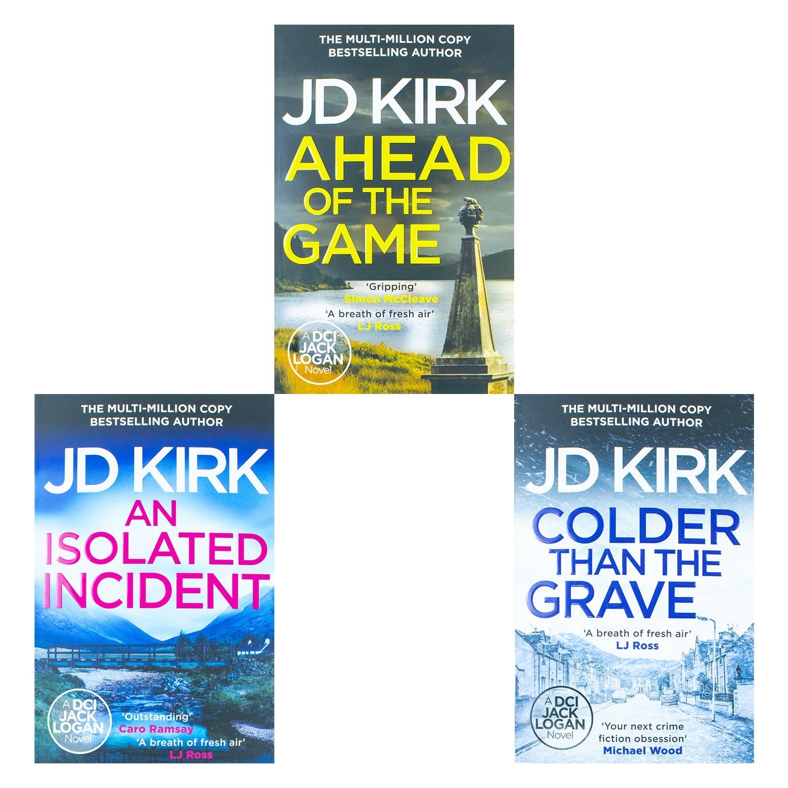 DCI Logan Crime Thrillers 10-12: 3 Books Collection Set By JD Kirk (Ahead of the Game, An Isolated Incident & Colder than the Grave)