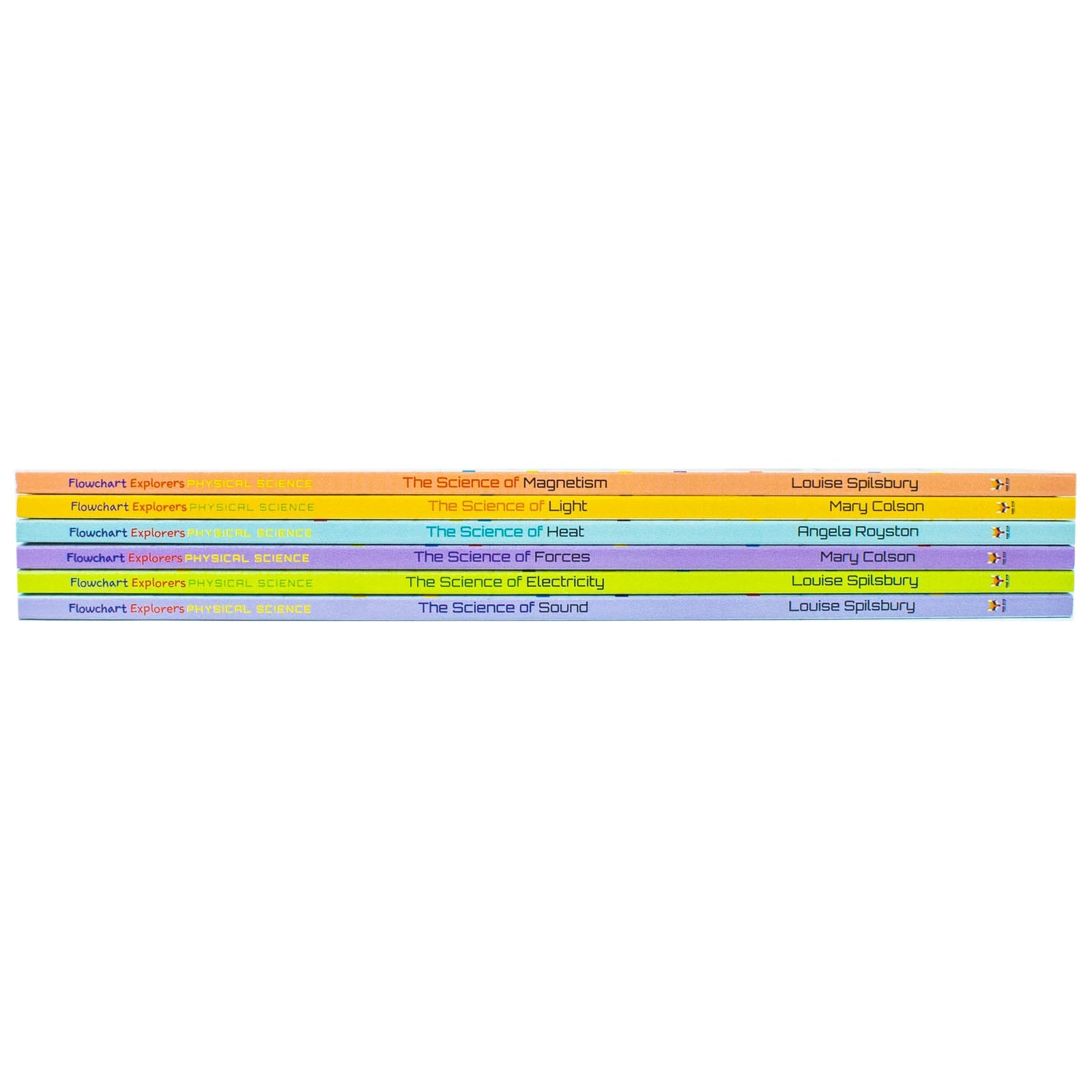 Flowchart Explorers Physical Science STEM 6 Science Books Set: (Electricity, Forces, Heat, Light, Magnetism, Sound)