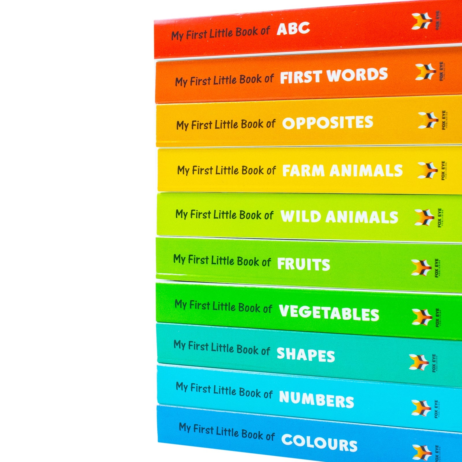 My first little library 10 board books set collection (ABC, Shapes, Numbers, Words, Colours, Farm Animals, Vegatables, Opposites) Age Baby 1+ year