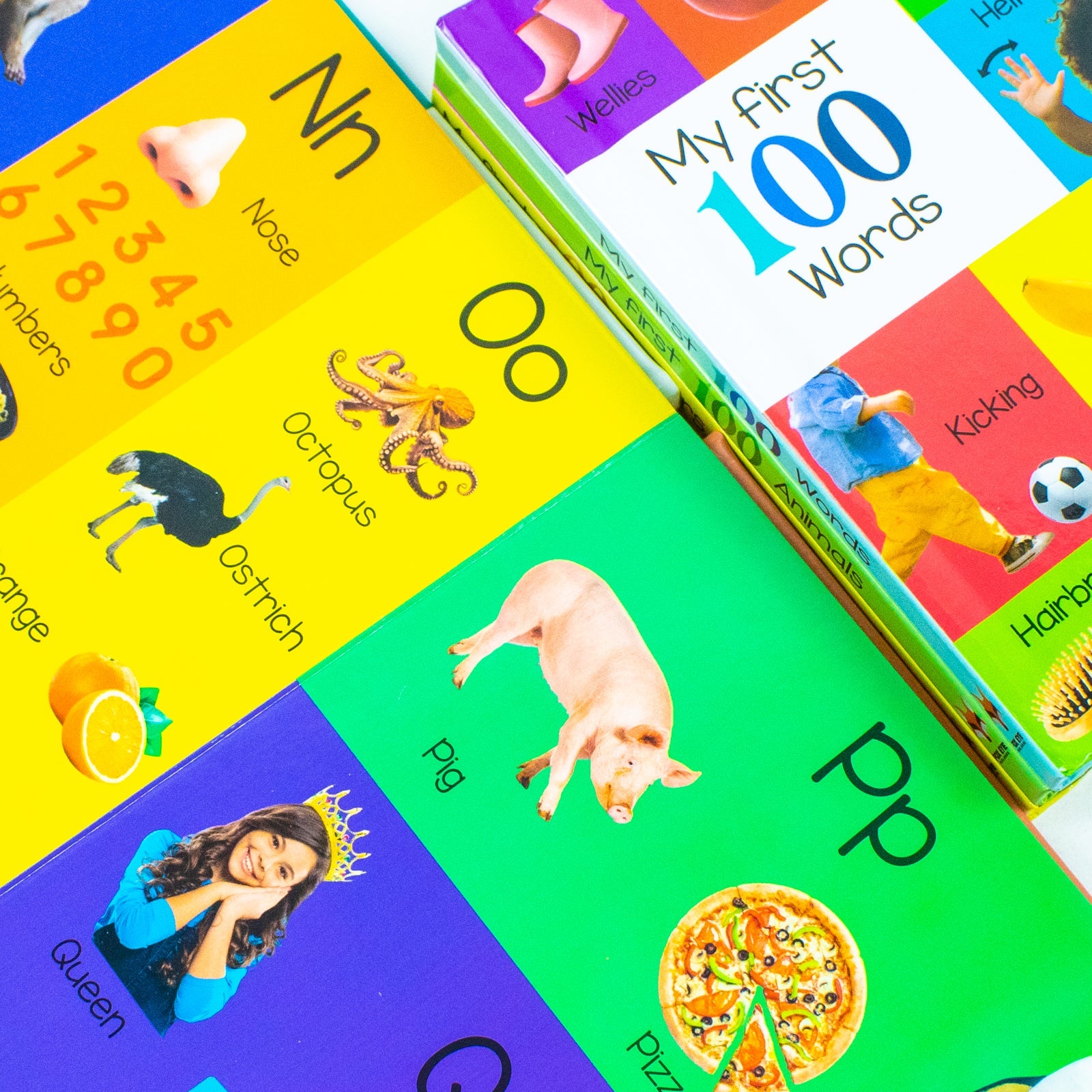 My First 100 Words Box Set 4 Board Books Collection Set(Words, Animals, Colours, Shapes and Numbers, Letters and Phonics)