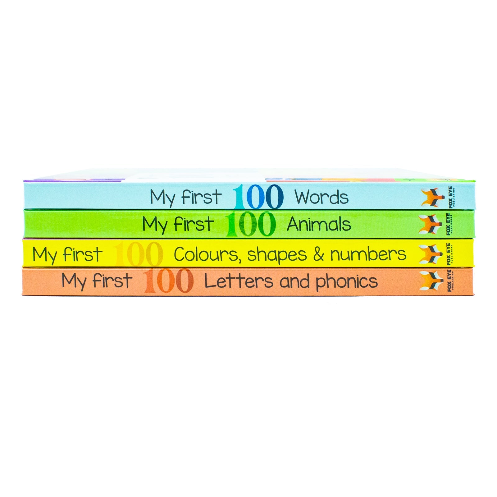 My First 100 Words Box Set 4 Board Books Collection Set(Words, Animals, Colours, Shapes and Numbers, Letters and Phonics)