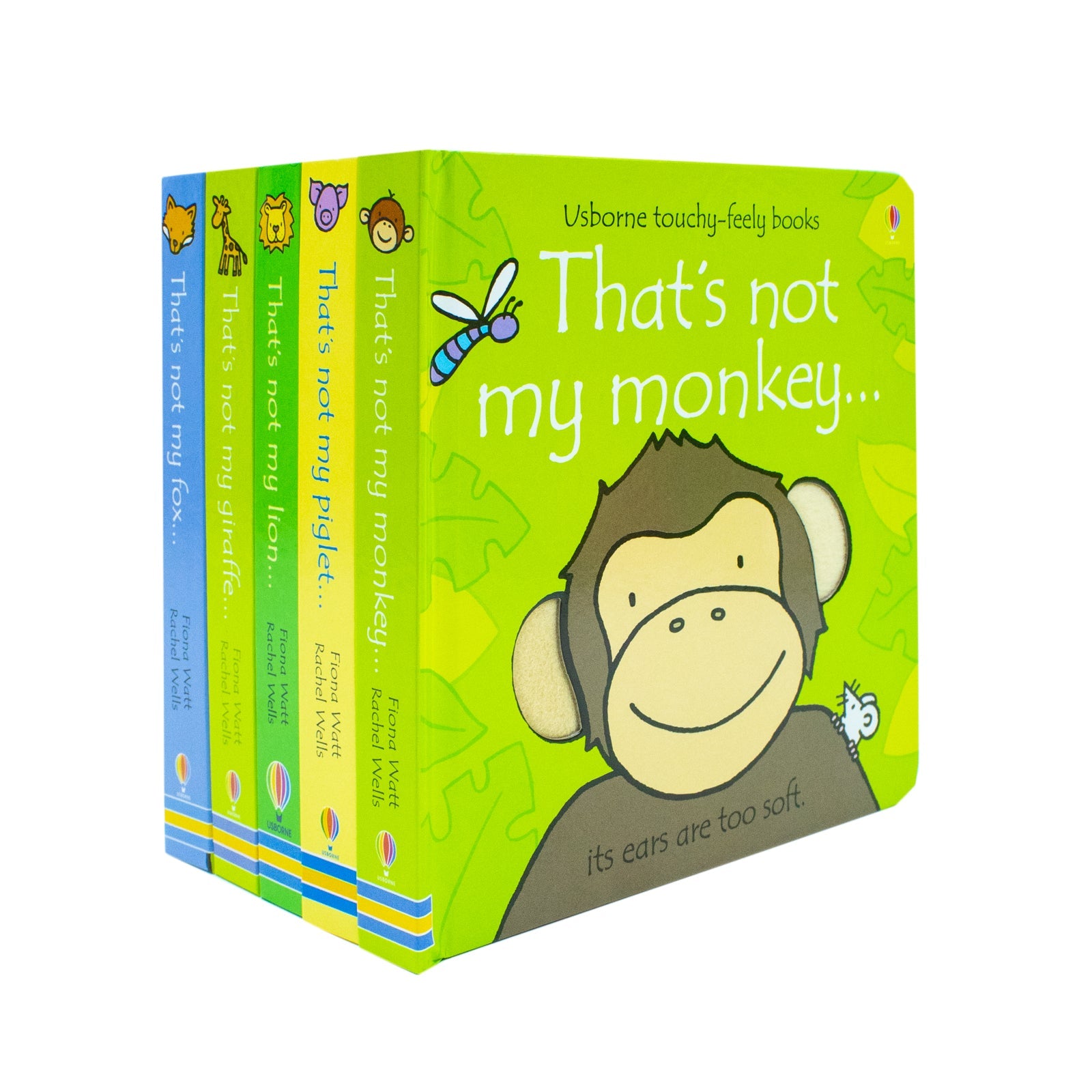 Usborne touchy-feely Books That's Not my Collection 3, 5 Books Box Set By Fiona Watt (Fox, Giraffe, Lion, Piglet, Monkey)