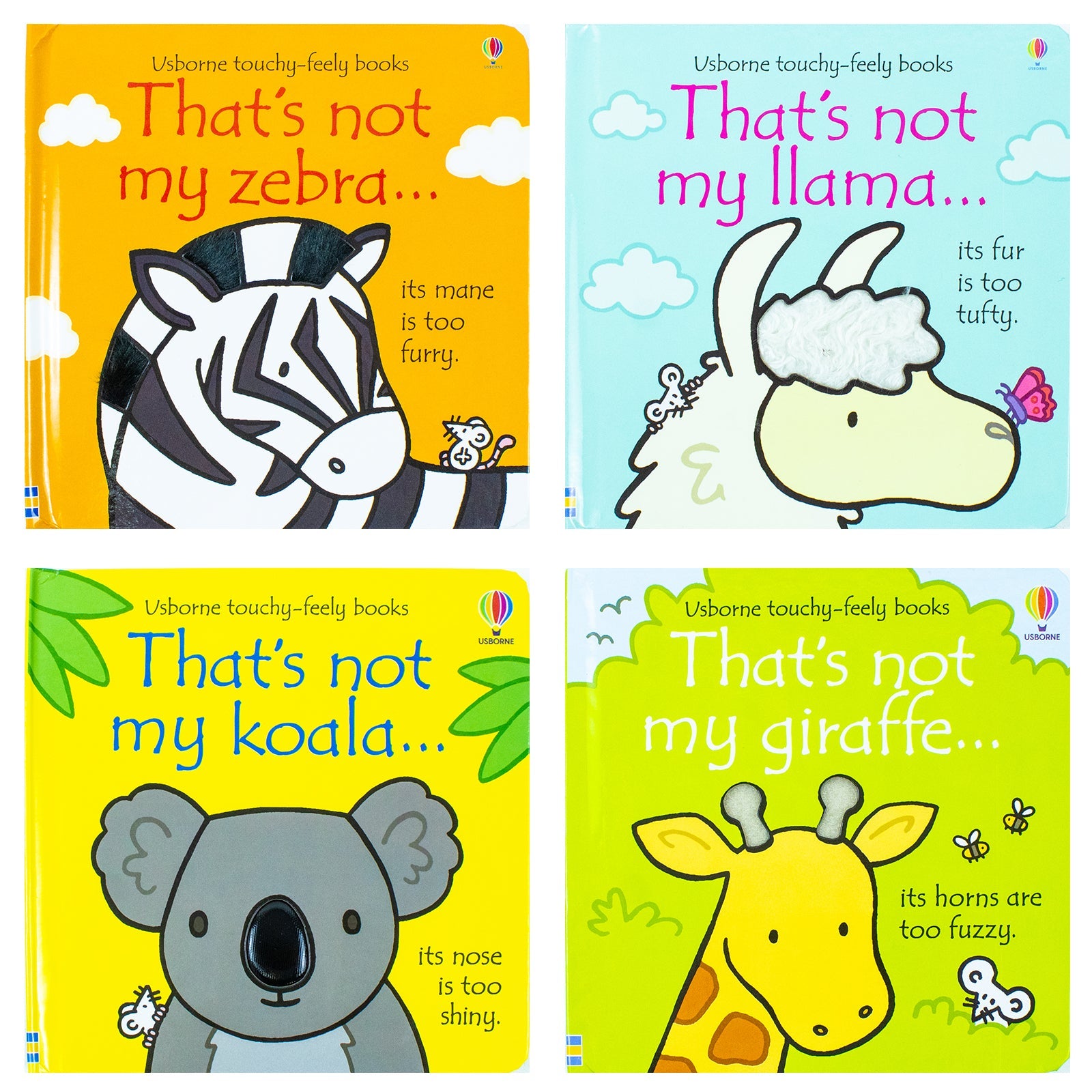 Usborne Touchy-Feely That's Not My Zoo Collection: Zebra & Friends - Interactive Board Books for Kids, Toddlers, Early Learning & Sensory Fun