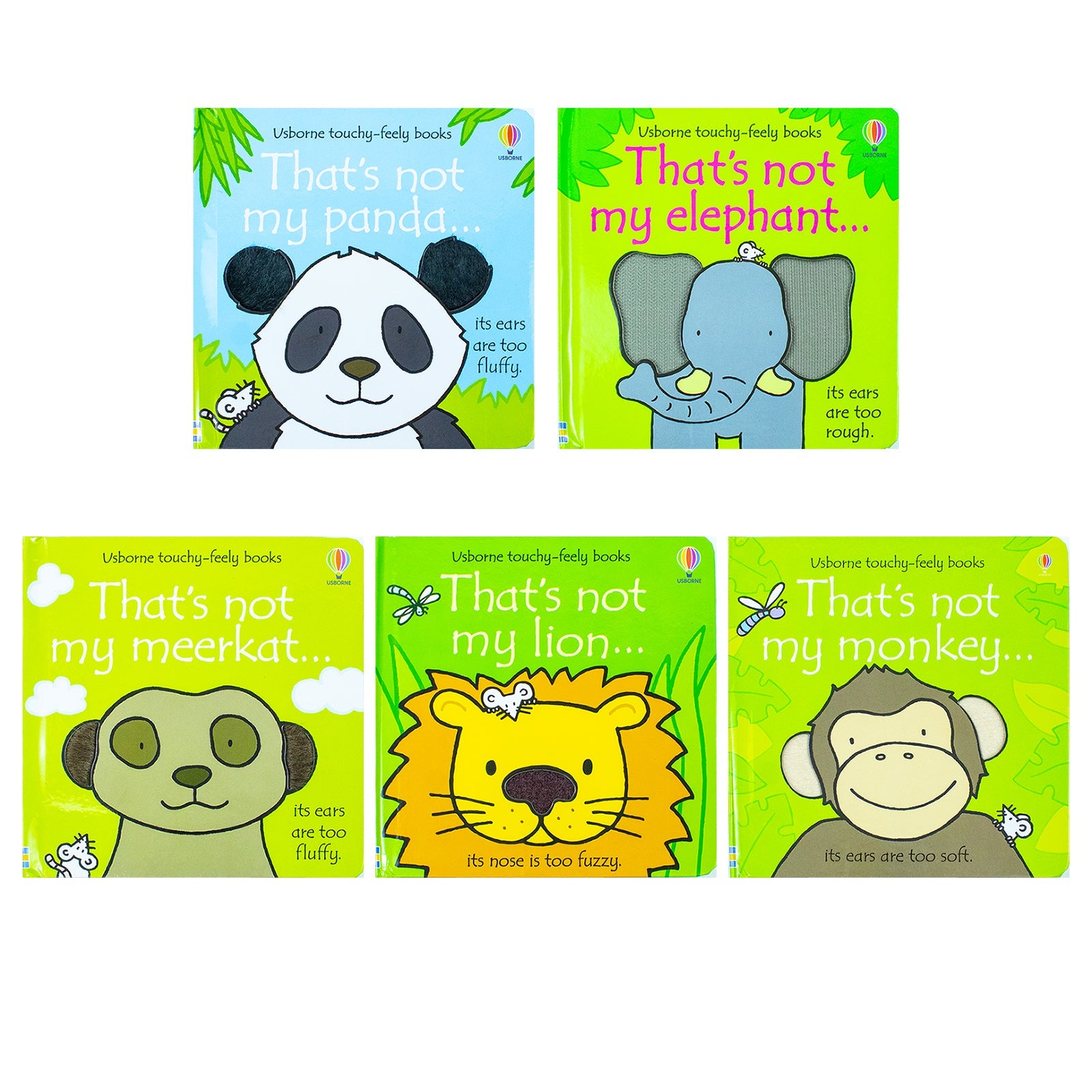 Usborne Touchy-Feely Thats not My Zoo Collection Set 3: Panda and Friends 5 Books Collection Set by Fiona Watt