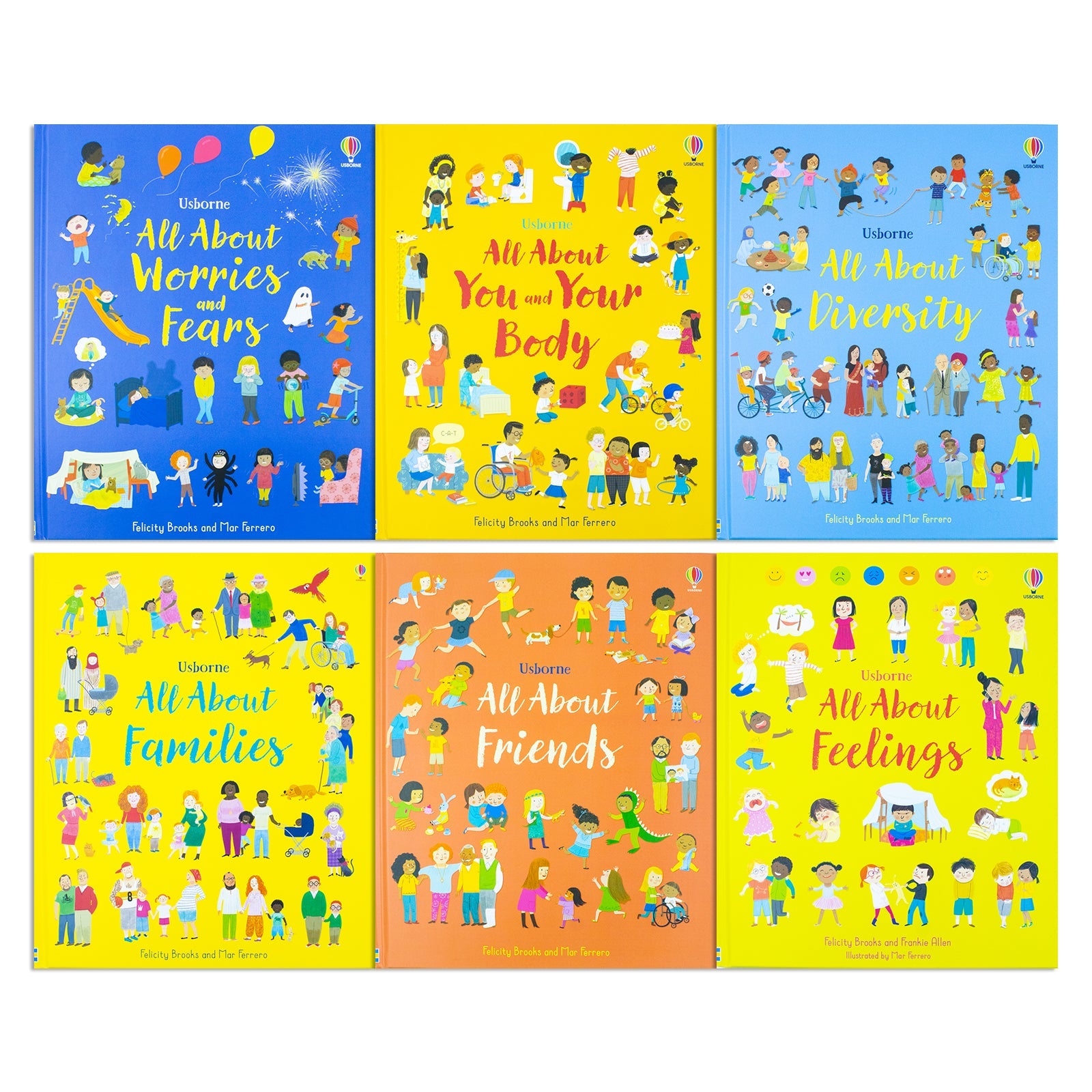 Usborne All About Feelings My First Books 6 Books Set By Felicity Brooks (All About Feelings, All About Families, All About Diversity, All About Friends, Worries and Fears & You and Your Body)