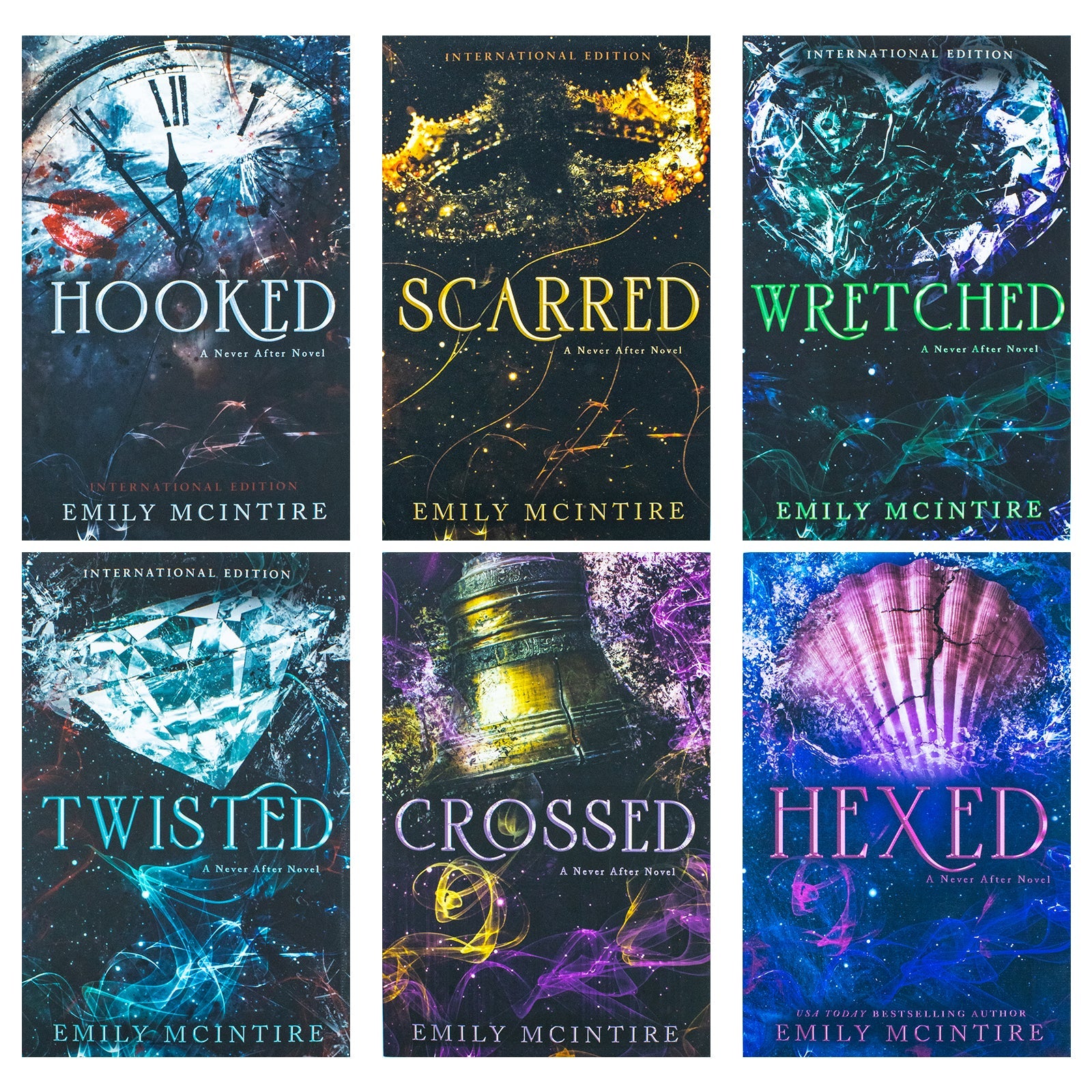 Never After Series by Emily McIntire – Complete 6-Book Collection Set (Hexed, Hooked, Scarred, Wretched, Twisted, Crossed) | Fantasy, Magic & Romance