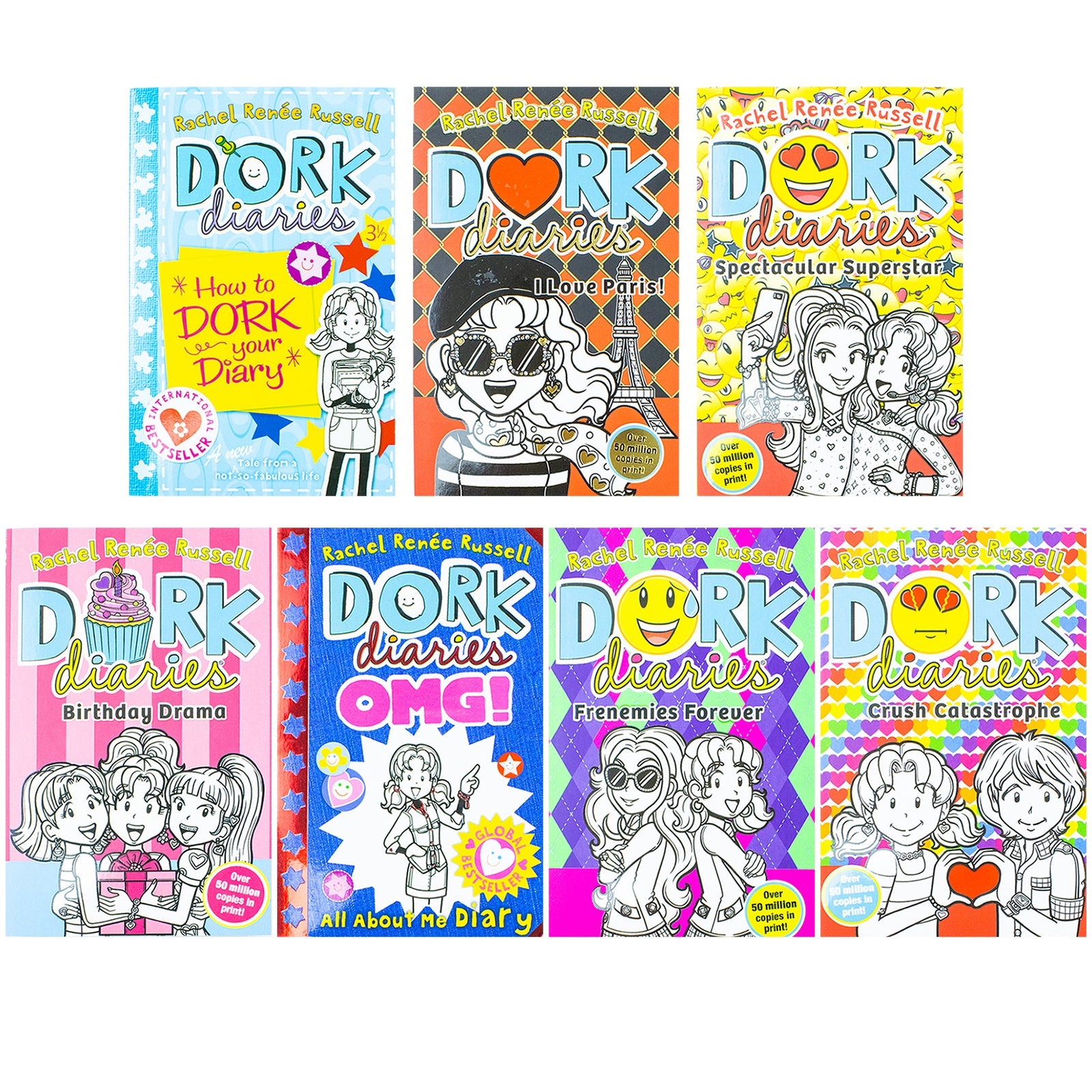 Dork Diaries Series Vol 11-17 Collection 7 Books Set By Rachel Renee Russell 7 By Rachel Renee Russell