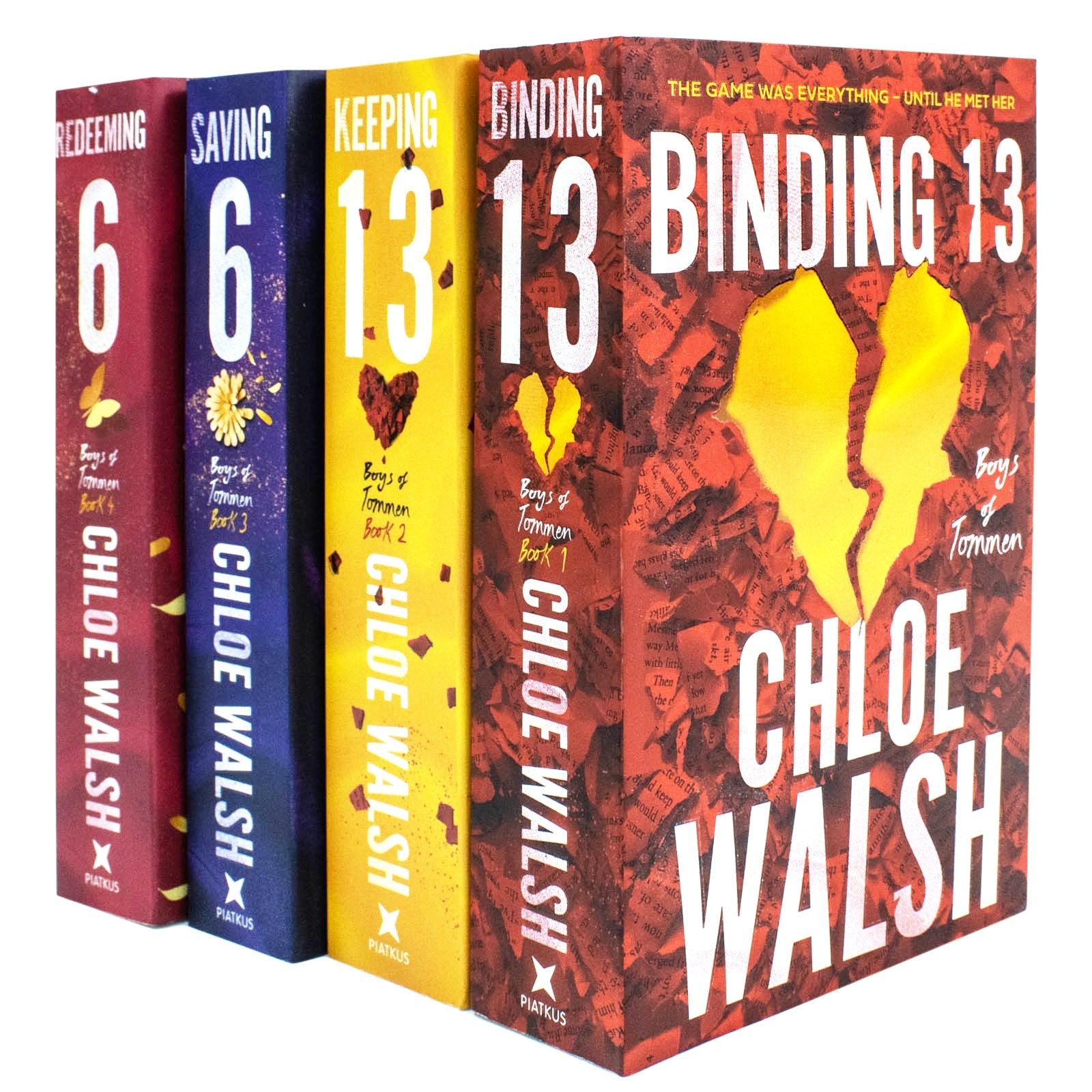 Boys of Tommen Series By Chloe Walsh 4 Books Collection Set (Binding 13, Keeping 13, Saving 6 & Redeeming 6)