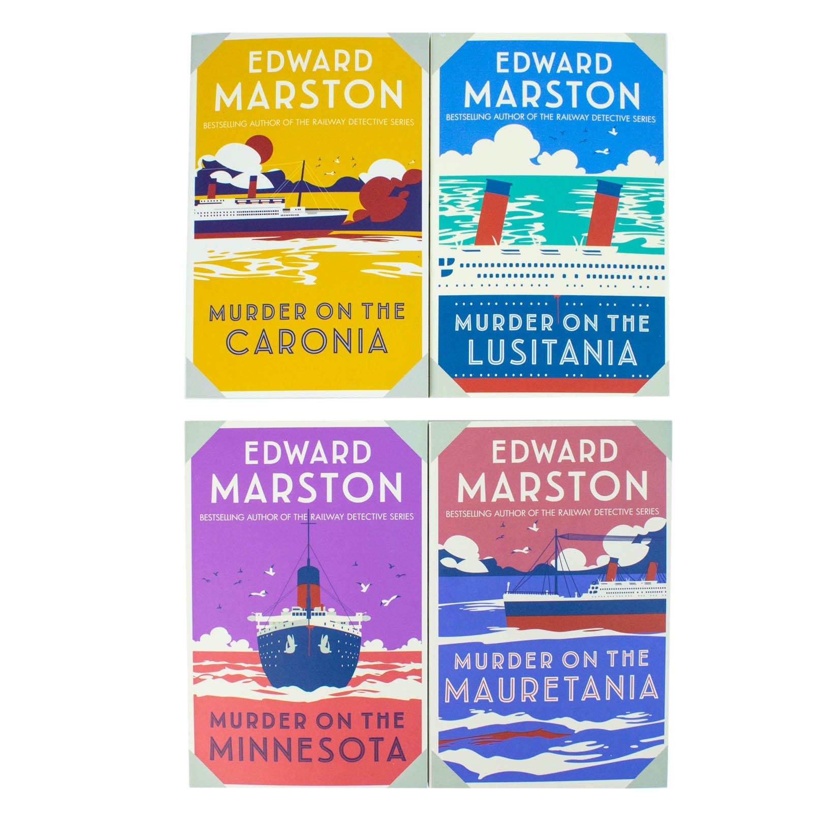 Edward Marston Ocean Liner Mysteries Collection 4 Books Set (Murder on the Lusitania, Murder on the Mauretania, Murder on the Minnesota, Murder on the Caronia)