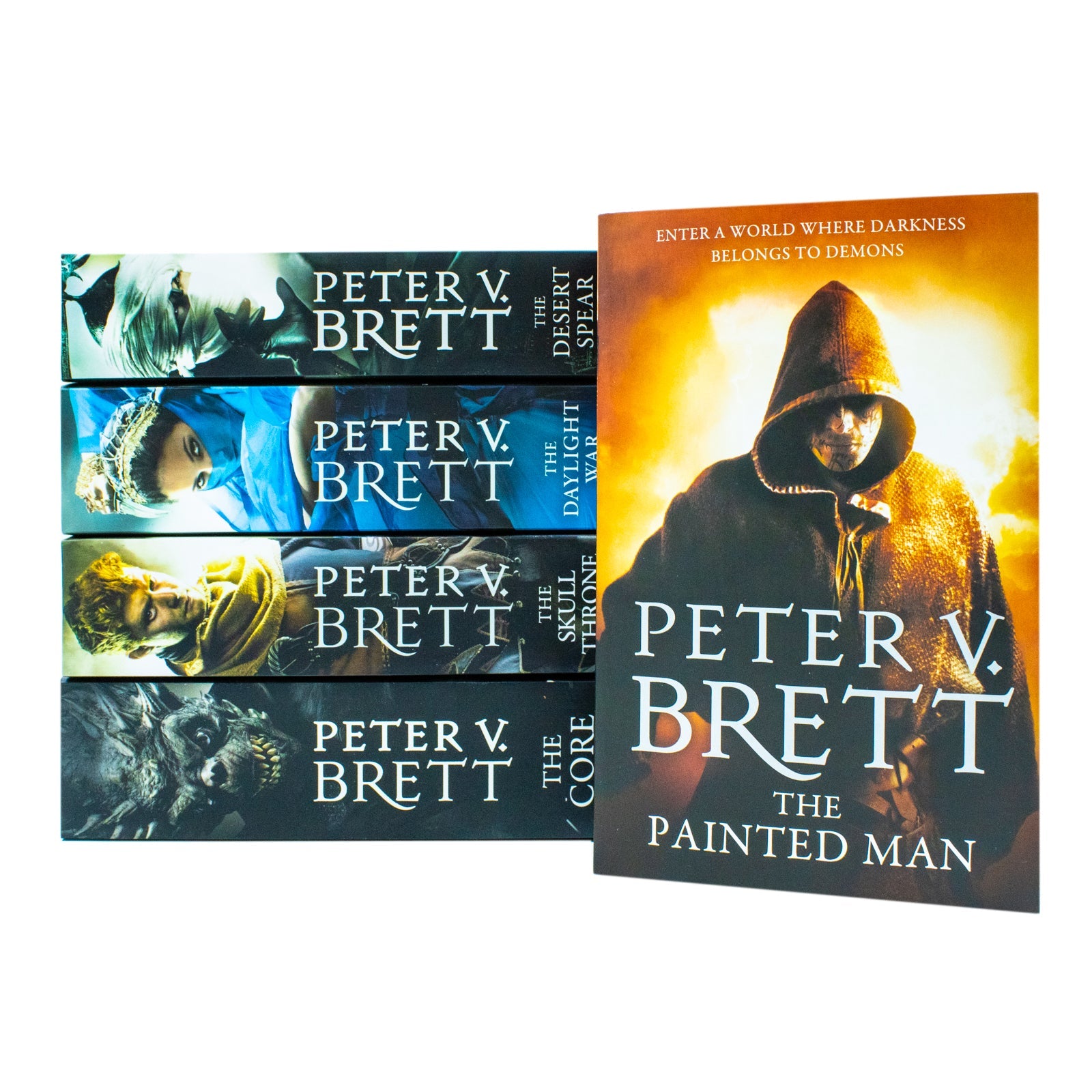 The Demon Cycle Series By Peter V. Brett Collection 5 Books Set The Painted Man, The Desert Spear, The Daylight War, The Skull Throne