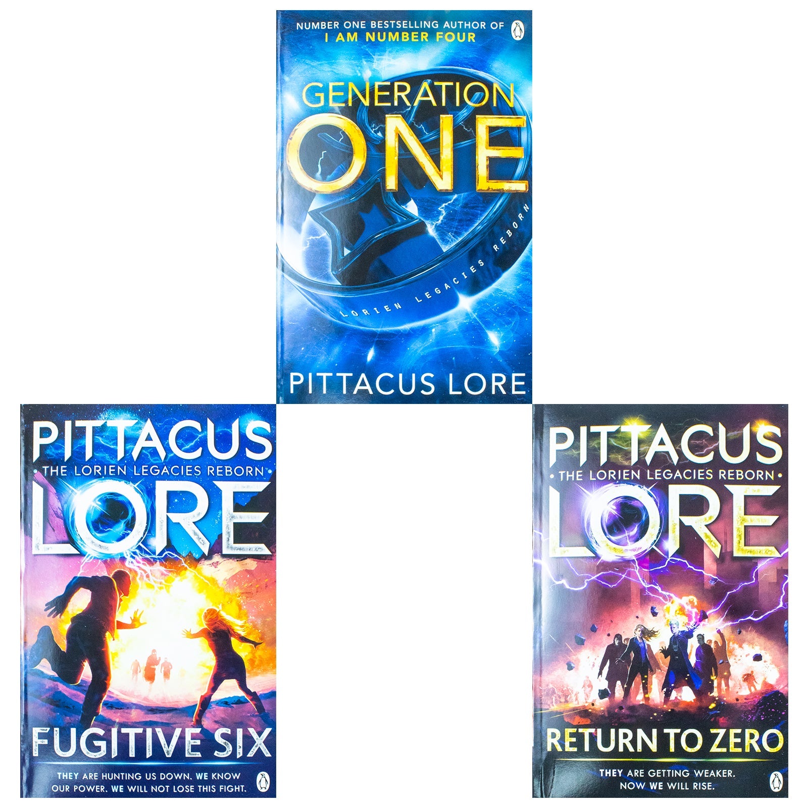 Lorien Legacies Reborn Series 3 Books Collection Set By Pittacus Lore (Fugitive Six, Return to Zero, Generation One)