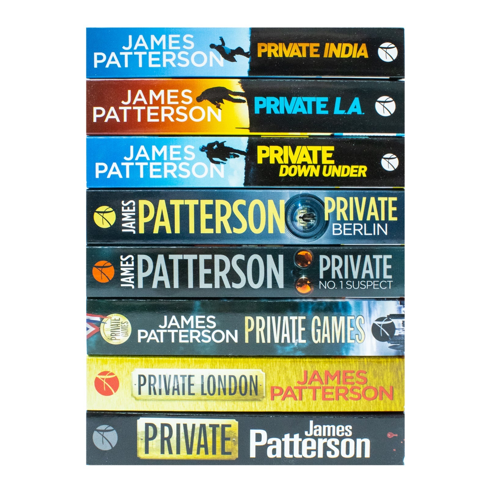 James Patterson Private Series 1-8 Books Collection Set (Private, Private London, Private Games, Private: No. 1 Suspect, Private Berlin, Private Down Under, Private L. A. & Private India)