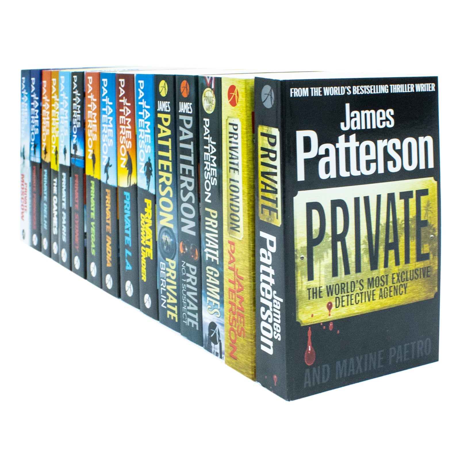 James Patterson Private Series 1-15 Books Collection Set (Private, London, Games, No. 1 Suspect, Berlin, Down Under, Private L. A., India, Vegas, Sydney, Paris, The Games, Delhi, Princess & Moscow)