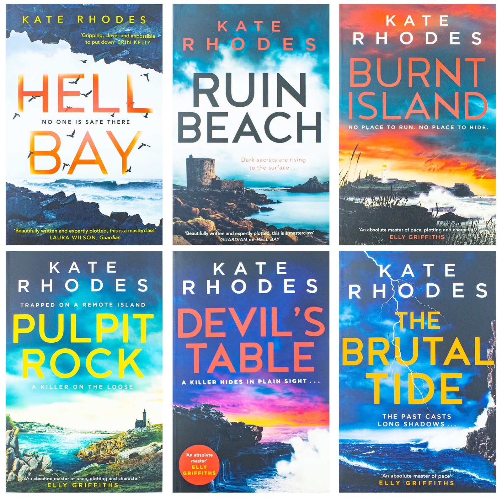 Kate Rhodes Ben Kitto Series Collection 6 Books Set (Devil's Table, Burnt Island, Ruin Beach, Pulpit Rock, Hell Bay & The Brutal Tide)