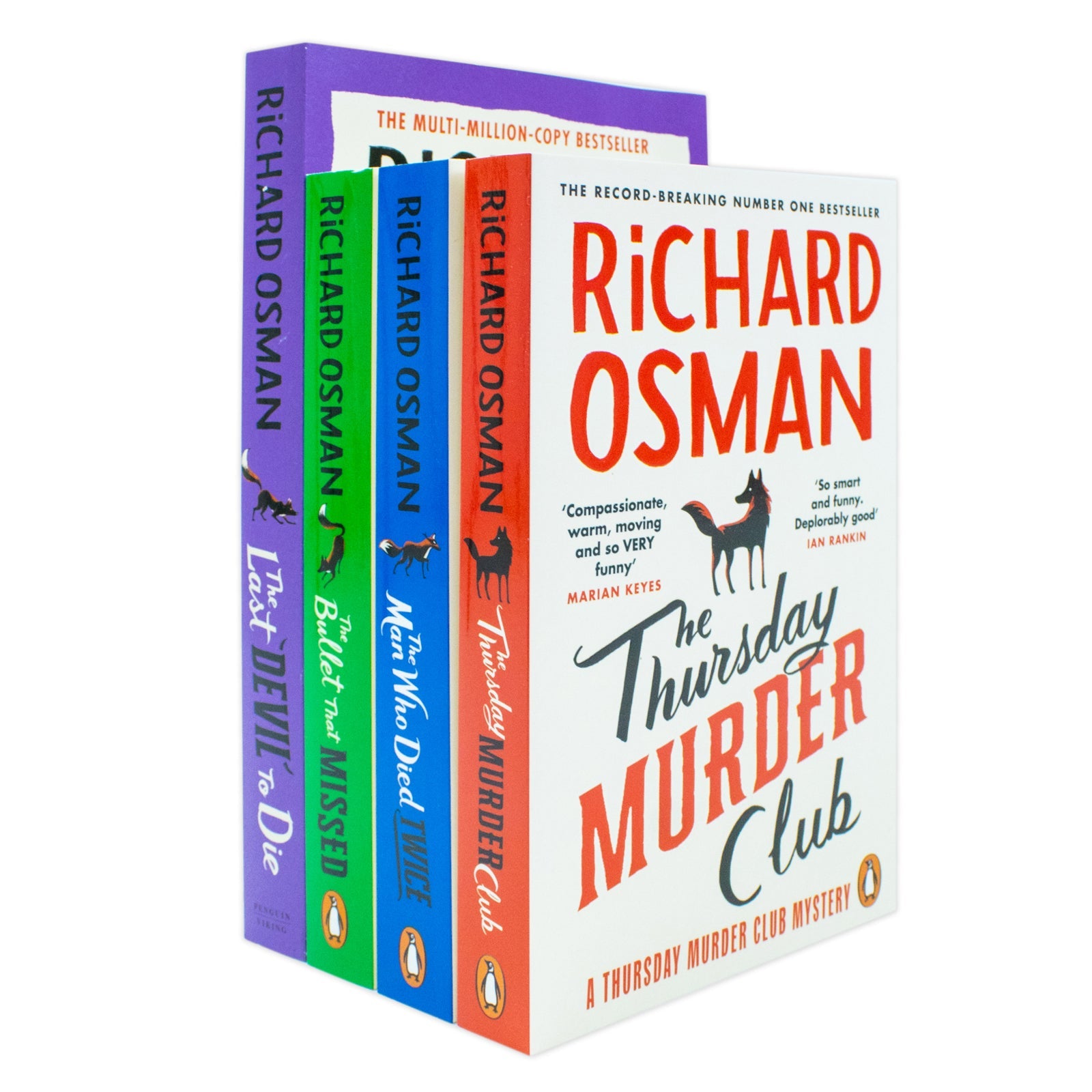 Richard Osman Collection 4 Books Set (The Thursday Murder Club, The Man Who Died Twice, The Bullet That Missed, The Last Devil To Die