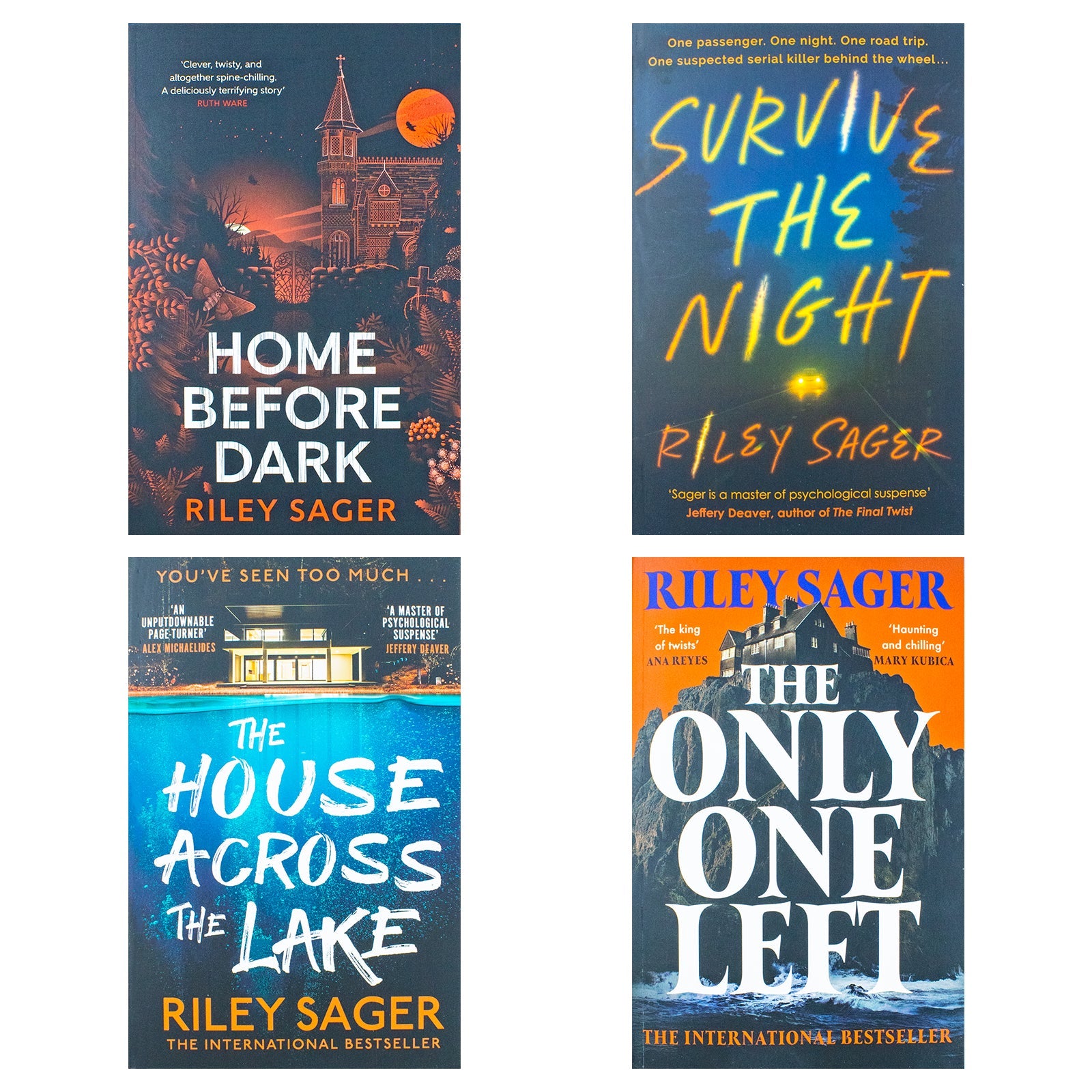 Riley Sager Collection 4 Books Set (Home Before Dark, Survive The Night, The House Across The Lake & The Only One Left)