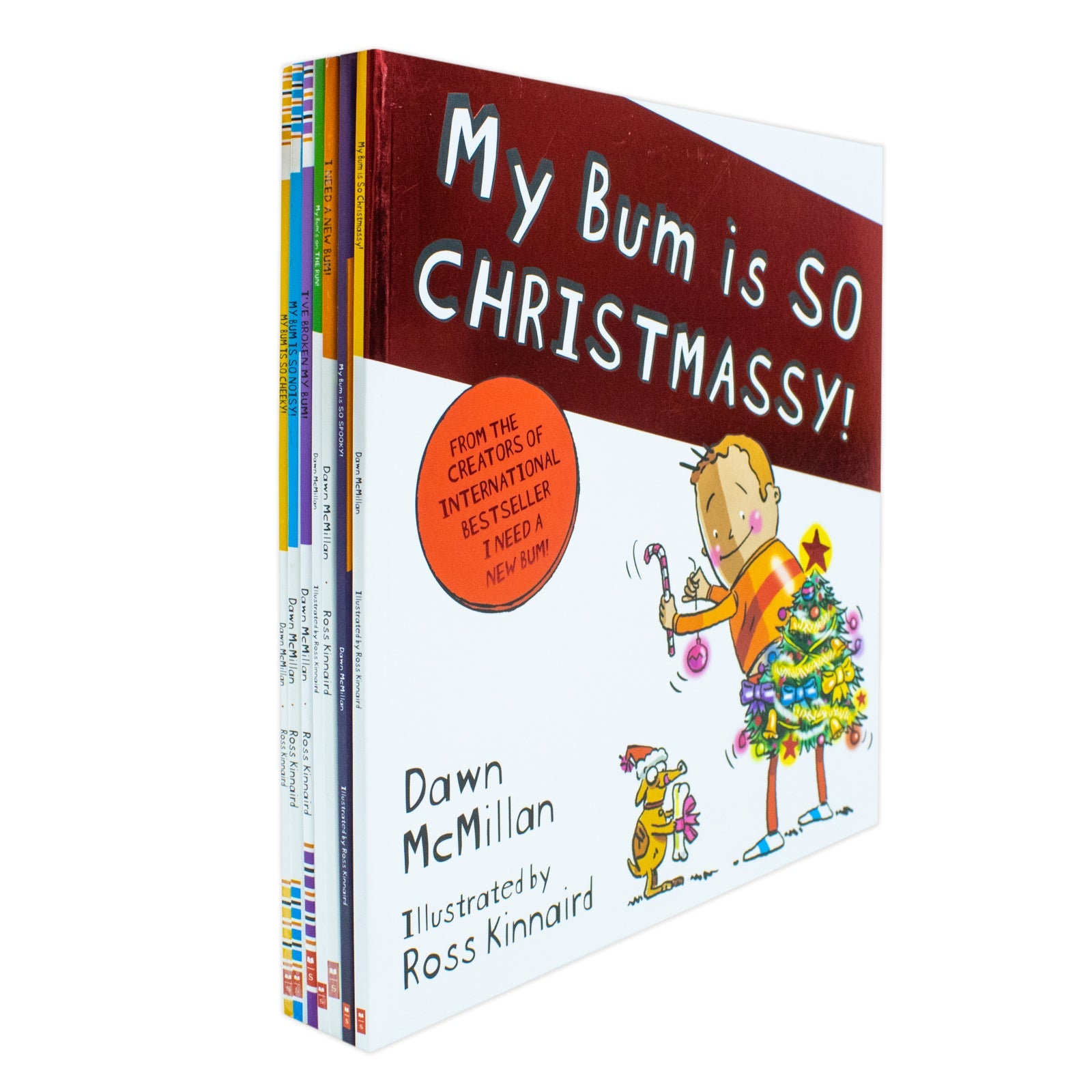 New Bum Series 7 books Collection Set By Dawn McMillan (I Need a New Bum!, I've Broken My Bum!, My Bum is SO NOISY!, My Bum is on the Run! & My Bum is so Cheeky!, My Bum Is So Spooky!, My Bum Is So Christmassy! )