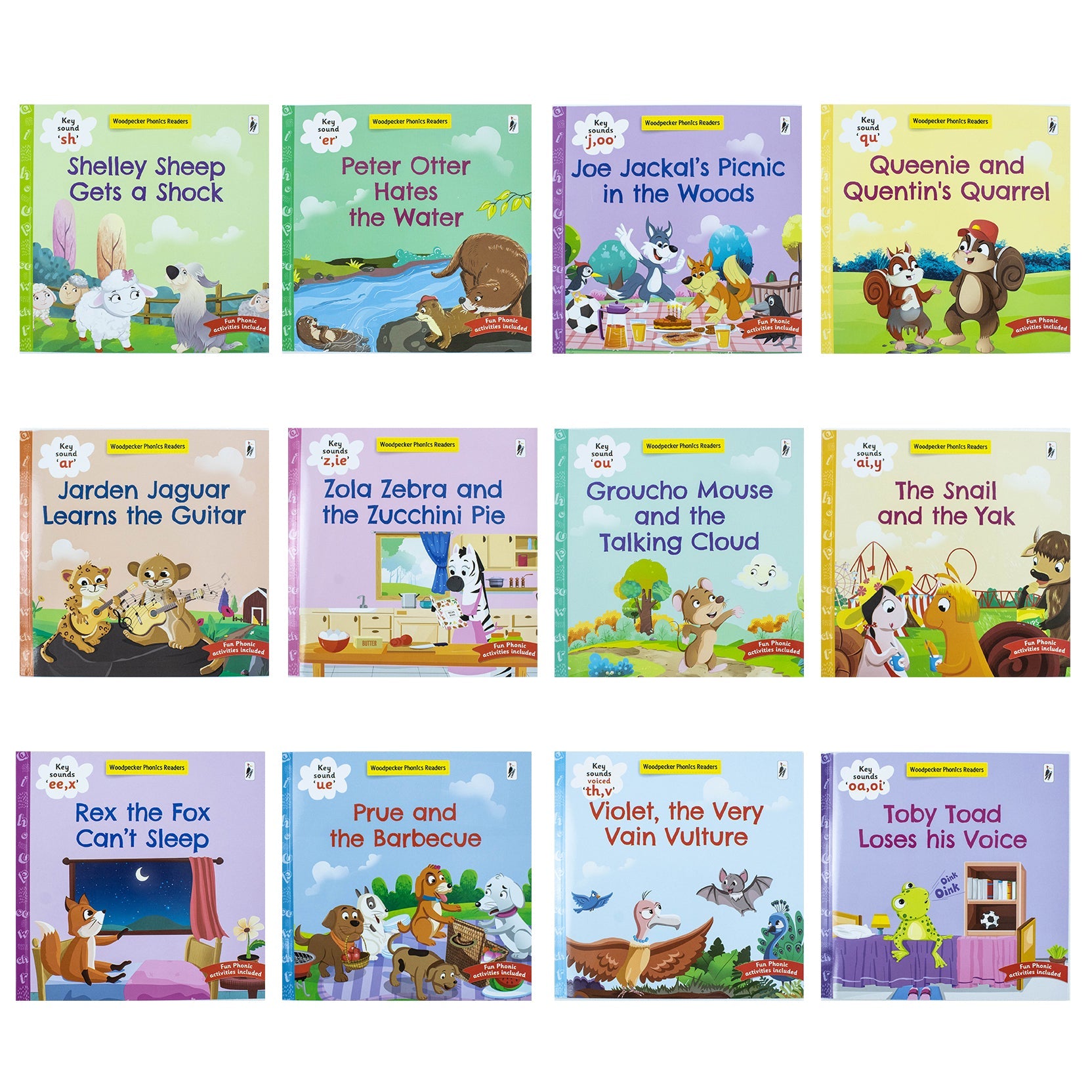 Woodpecker Phonics Readers Level 3 Learning Key Phonic Sounds 12 books set