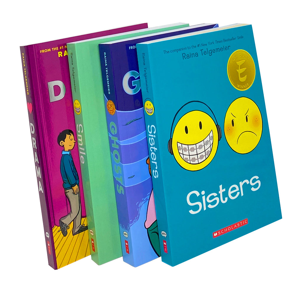 Raina Telgemeier Collection 4 Books Bundle With Gift Journal (Sisters, Drama, Smile, Ghosts)