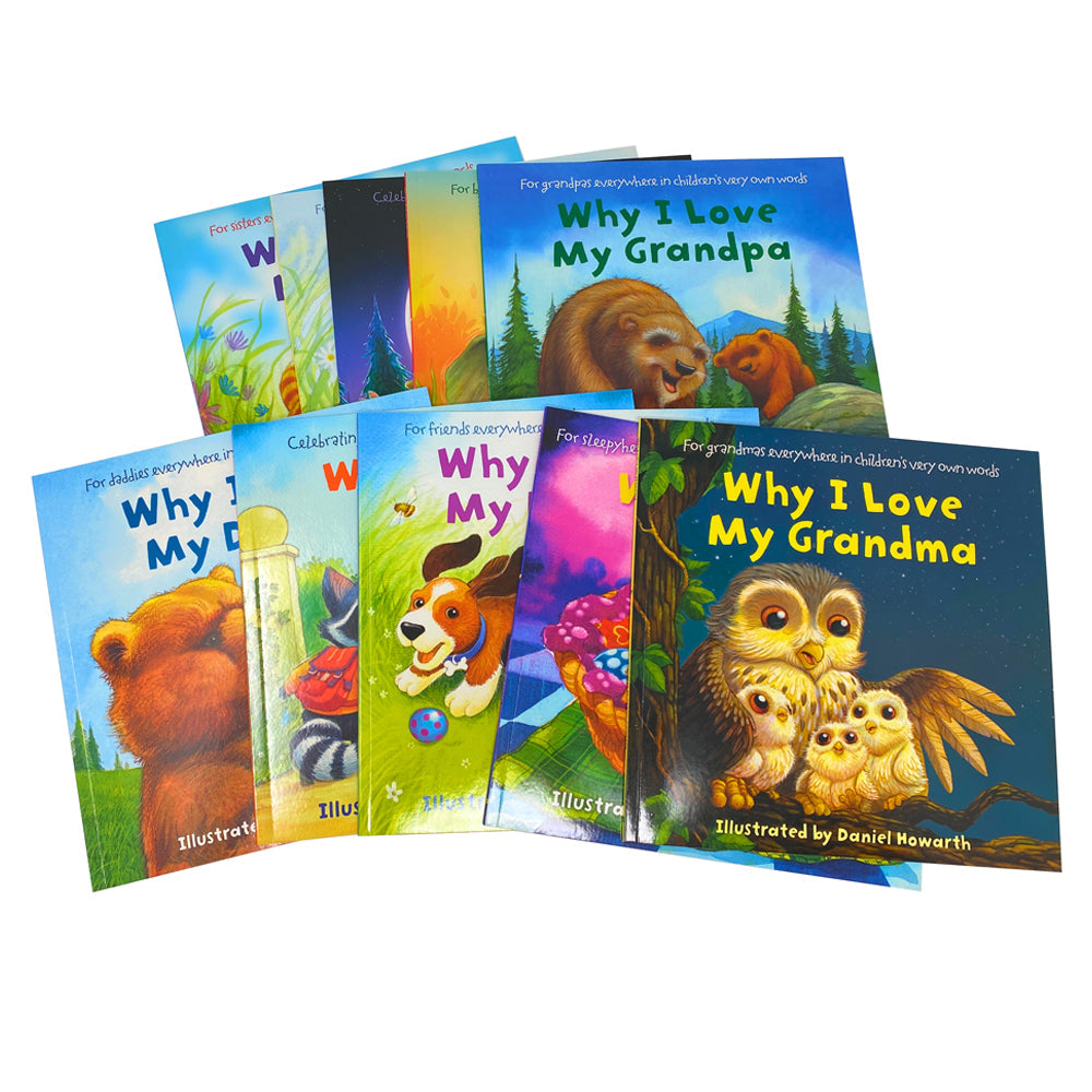 Why I Love Mummy, Daddy, Grandpa, Grandma, Sister, Brother 10 Picture Flat Books Children Collection Paperback Set For Kids Aged 0-5 Years readers