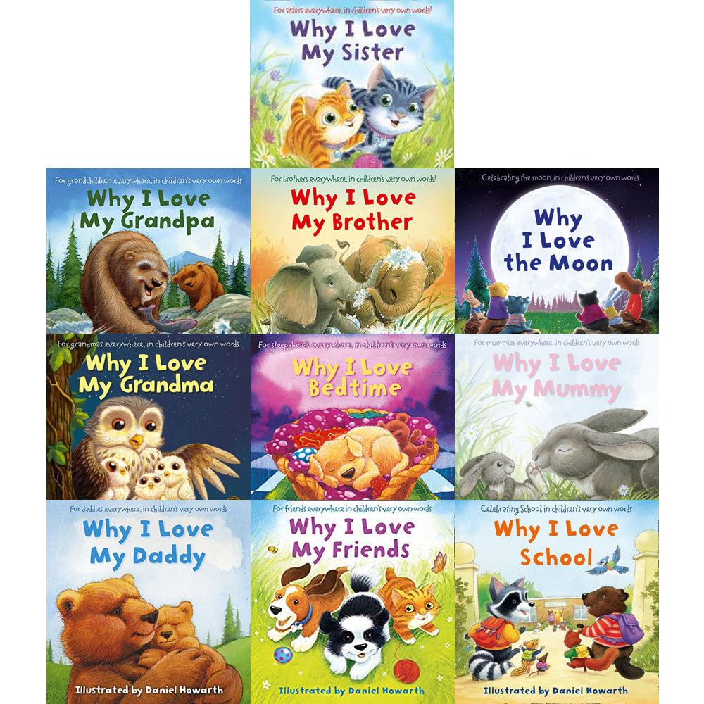 Why I Love Mummy, Daddy, Grandpa, Grandma, Sister, Brother 10 Picture Flat Books Children Collection Paperback Set For Kids Aged 0-5 Years readers