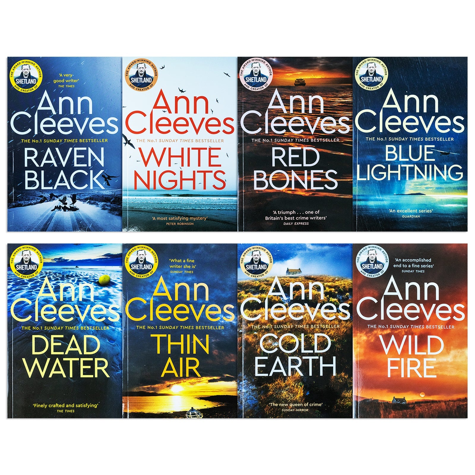 Shetland Series 8 Books Set Collection by Ann Cleeves, Raven Black, Wild Fire...