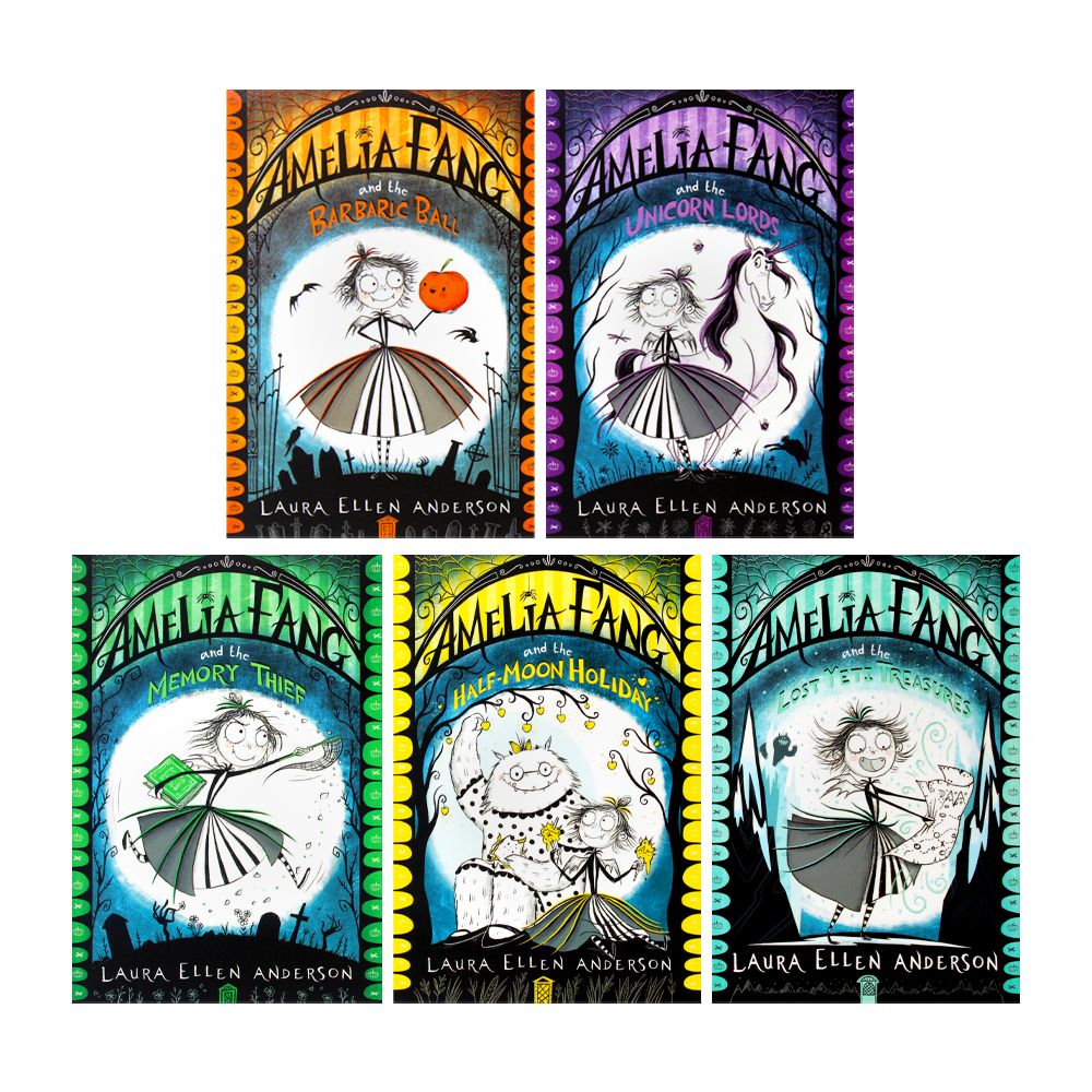 Amelia Fang Series Laura Ellen Anderson Collection 5 Books Set (Amelia Fang- The Memory Thief, The Unicorn Lords, The Barbaric Ball, The Half-Moon Holiday, Lost Yeti Treasures)