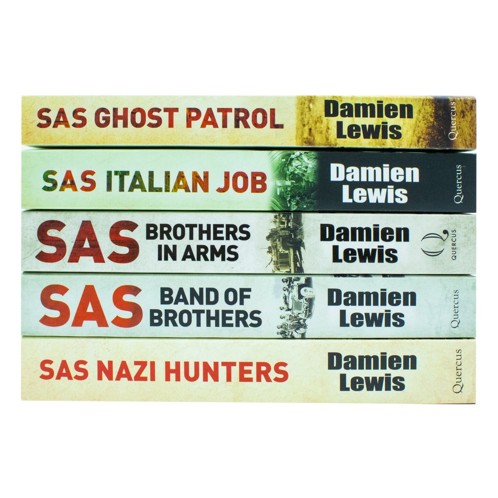 Damien Lewis SAS Collection 5 Books Set (Nazi Hunters, Italian Job, Band of Brothers, Band of Brothers, Brothers in Arms, Ghost Patrol)