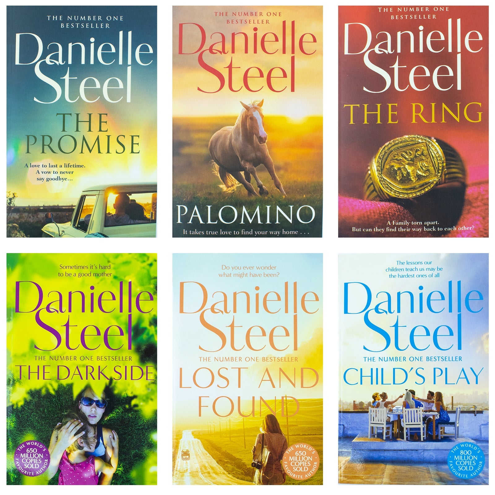 Danielle Steel Collection 6 Books Set (The Promise, Palomino, The Ring, Dark Side, Lost & Found, Child Play)