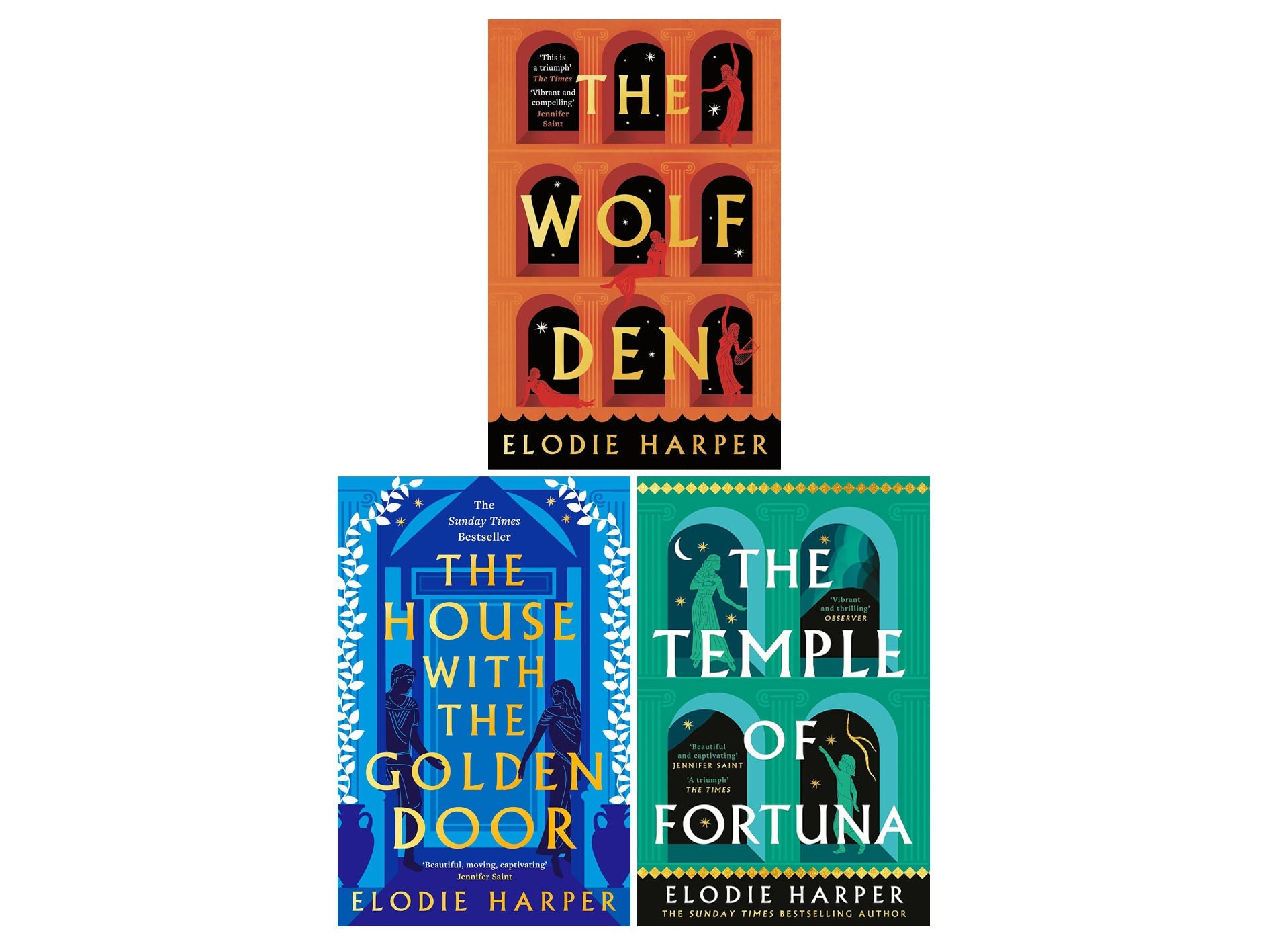 Elodie Harper Wolf Den Trilogy Collection 3 Books Set (The Wolf Den, The House With the Golden Door,he Temple of Fortuna)