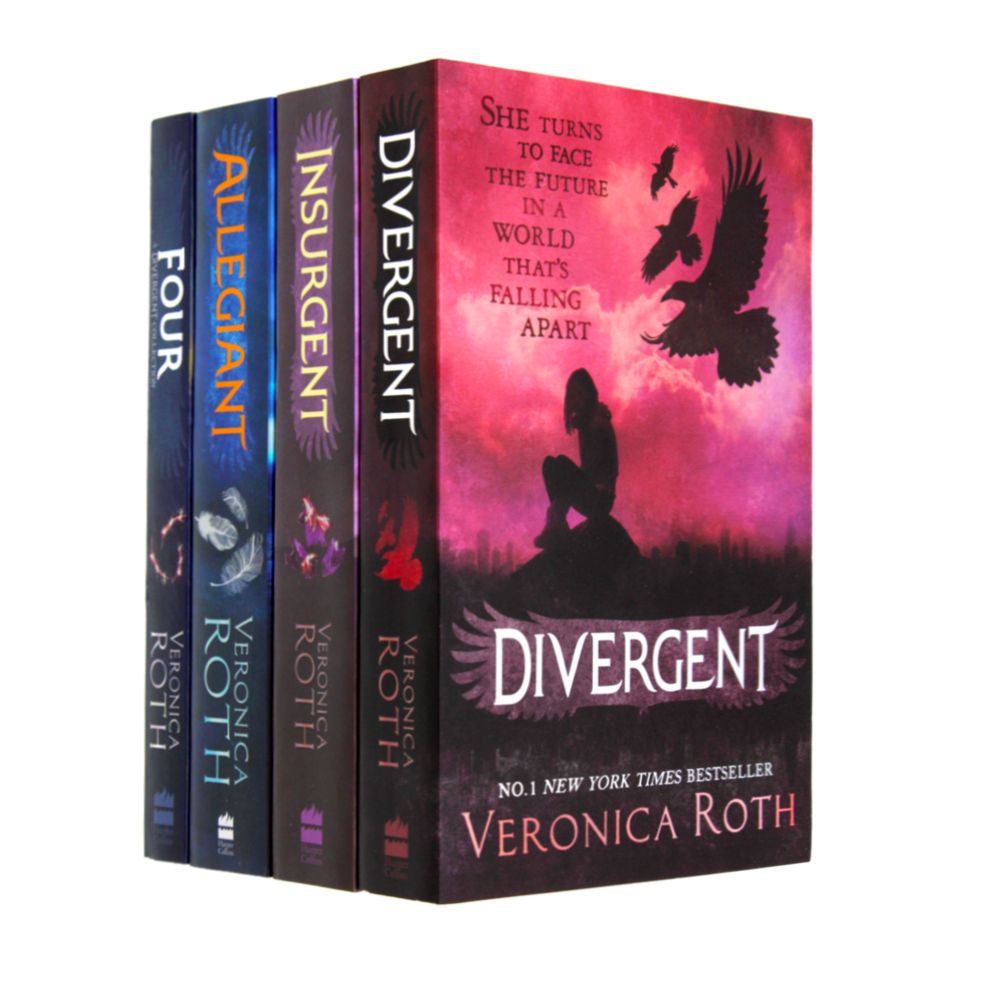 Divergent Insurgent Allegiant Trilogy 4 Books Collection Box Set by Veronica Roth - Popular Young Adult Dystopian Fiction Series Adventure (Paperback)