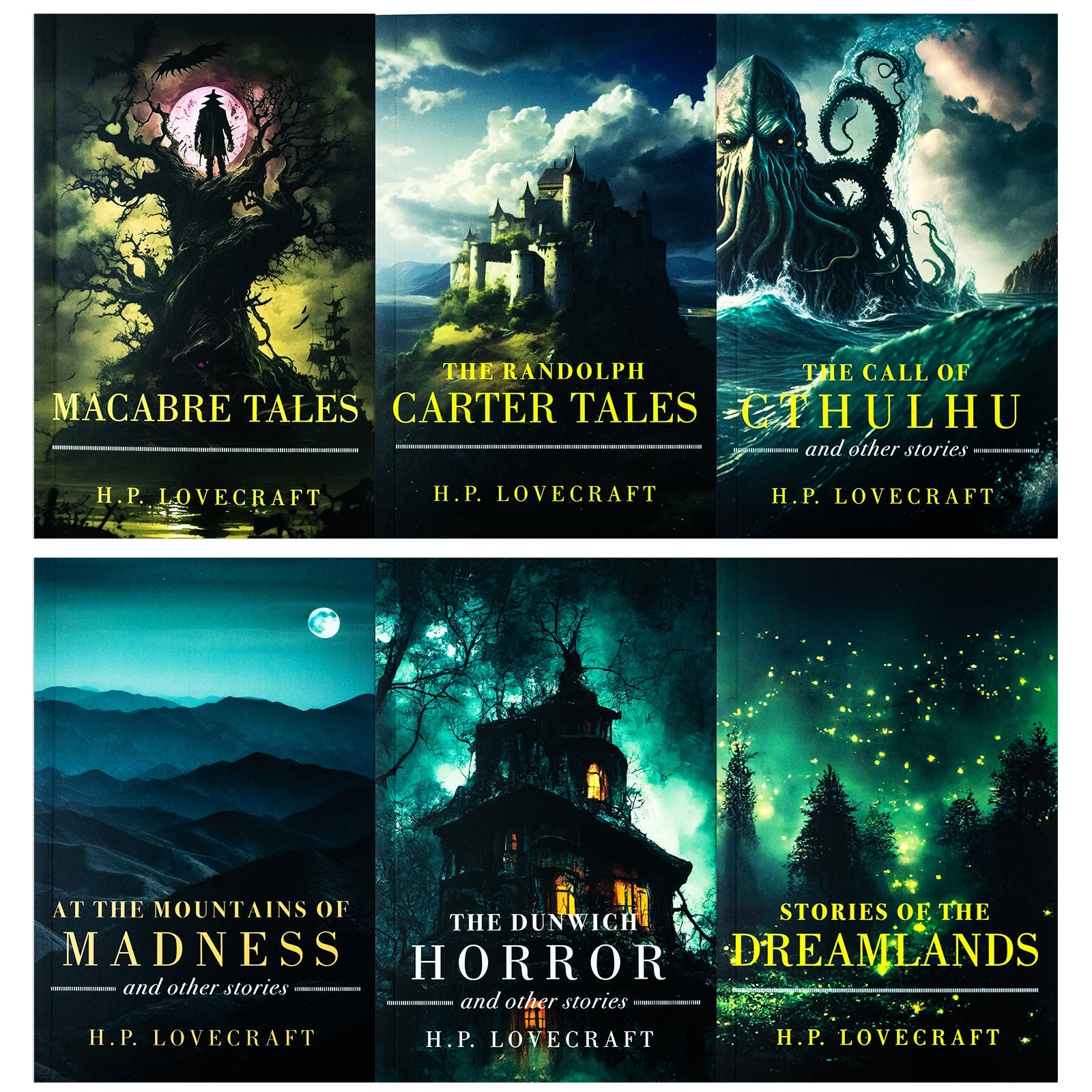 H.P. Lovecraft Collection 6 Book Set (Macabre Tales, At the Mountains of Madness, The Call of Cthulhu & Others)