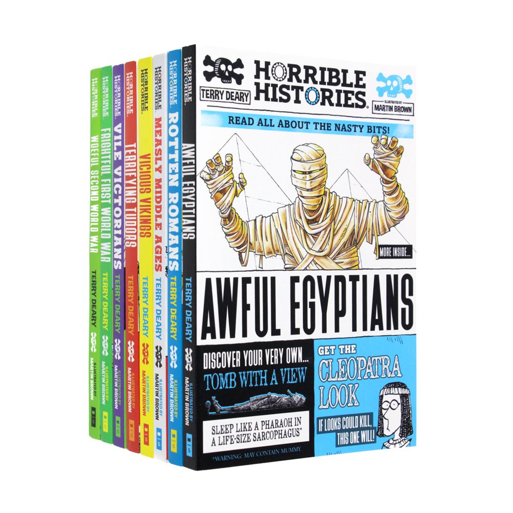 Horrible Histories Savage Collection 8 Books Set by Terry Deary – Fun and Educational Children's History Series with Humor and Adventure