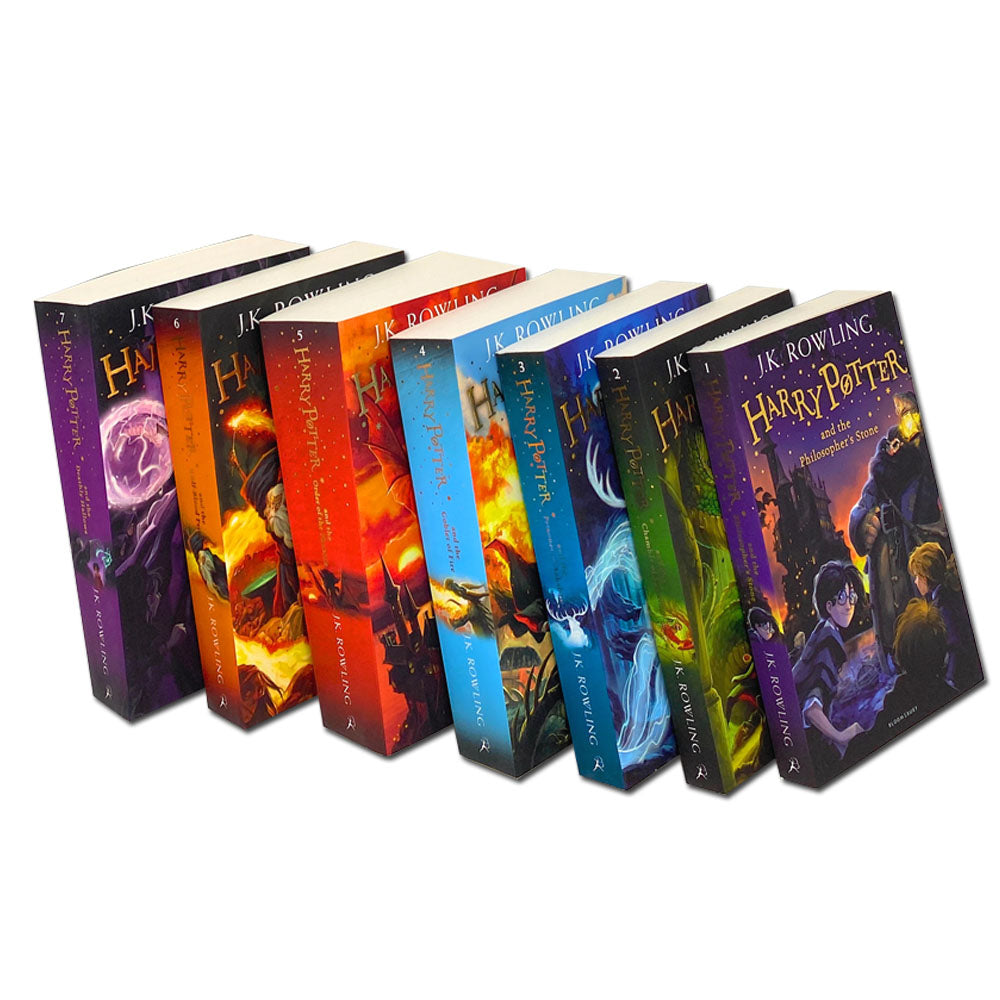 Harry Potter Book Set The Complete Collection by J.K Rowling Paperback Purple *NO BOX INCLUDED*