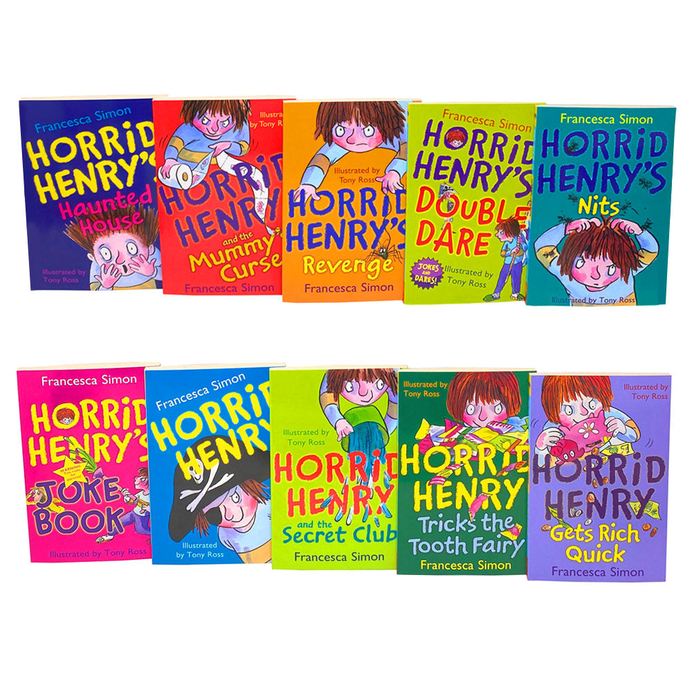 Horrid Henry's Cheeky Collection 10 Books Box Set for Young Readers by Francesca Simon - Paperback Children's Humour, Ages 6+