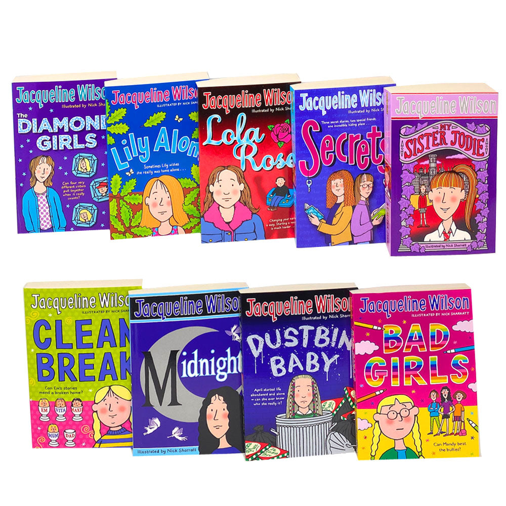 Jacqueline Wilson 9 Books Collection Set – Popular Children's Fiction: Bad Girls, Clean Break, My Sister Jodie & More | Family, Friendship & Fun