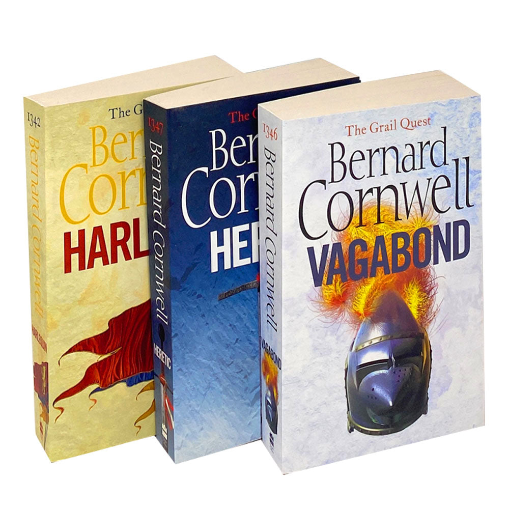 Bernard Cornwell Grail Quest 3 books Pack Set Collection (Vagabond, Harlequin, Heretic)