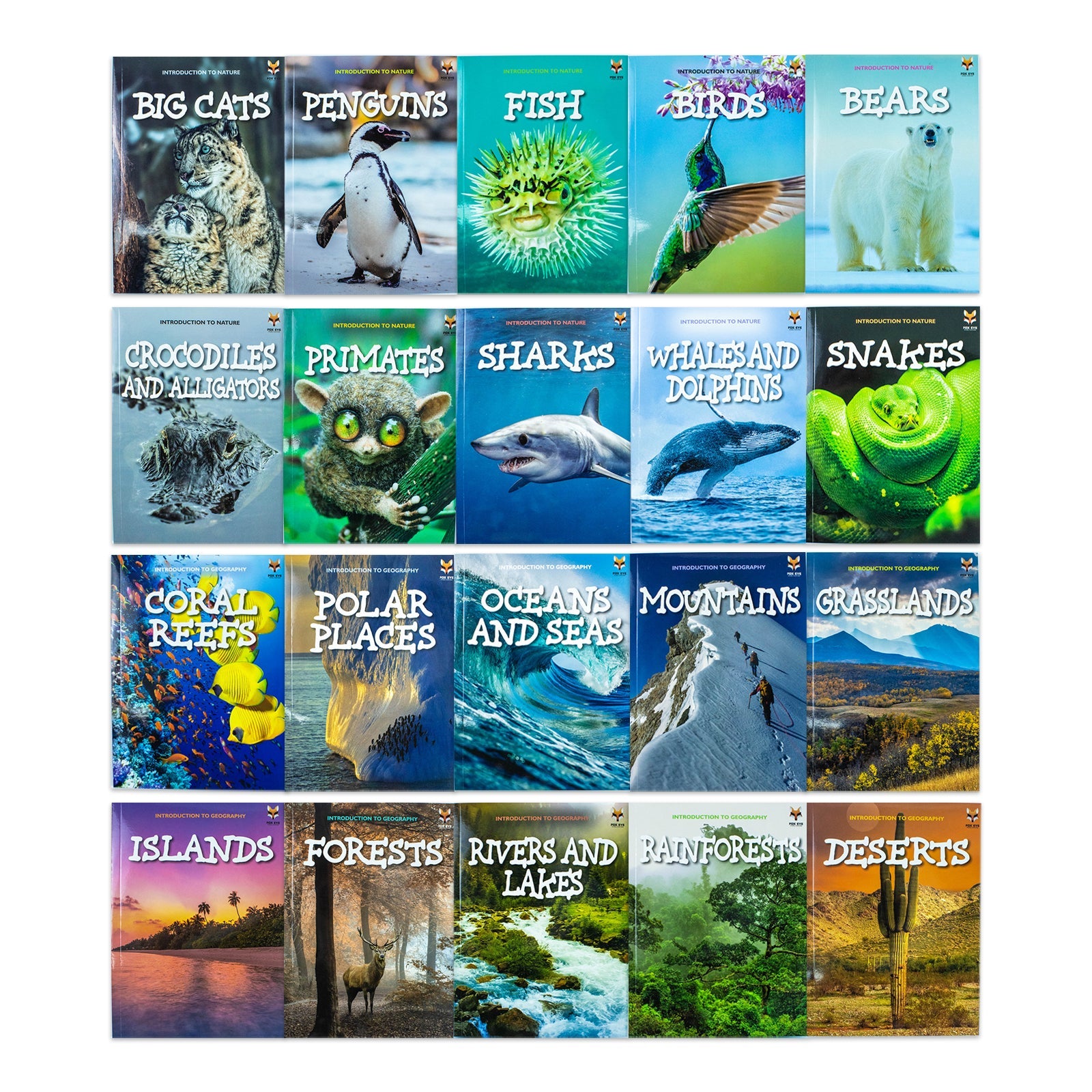 Children's Introduction to Nature & Geography 20-Book Set – Explore Wildlife, Ecosystems & Landscapes | Bears, Big Cats, Coral Reefs, Deserts & More