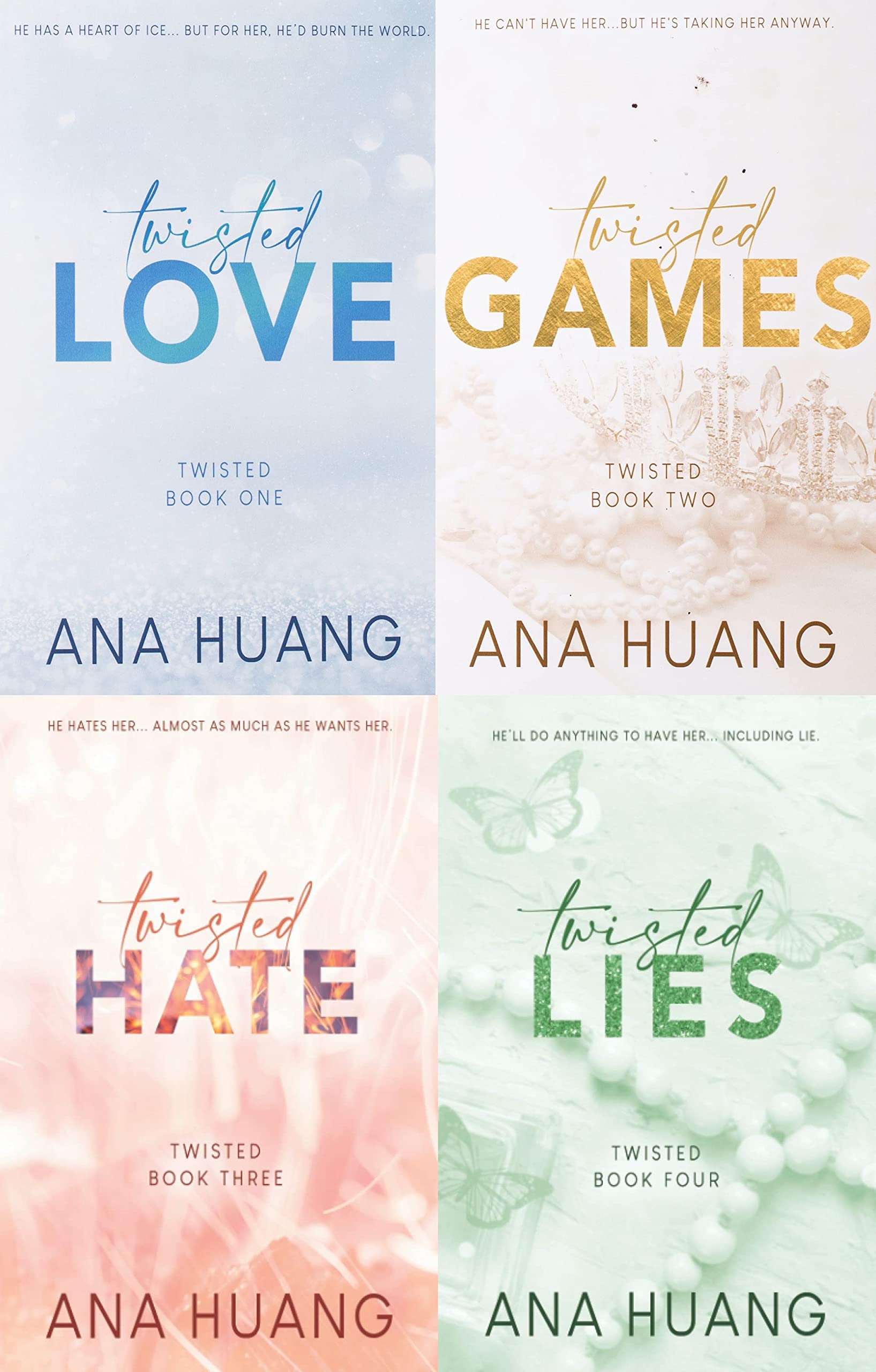 Twisted Series 4 Books Collection Set By Ana Huang  (Twisted Love, Twisted Games, Twisted Hate & Twisted Lies)