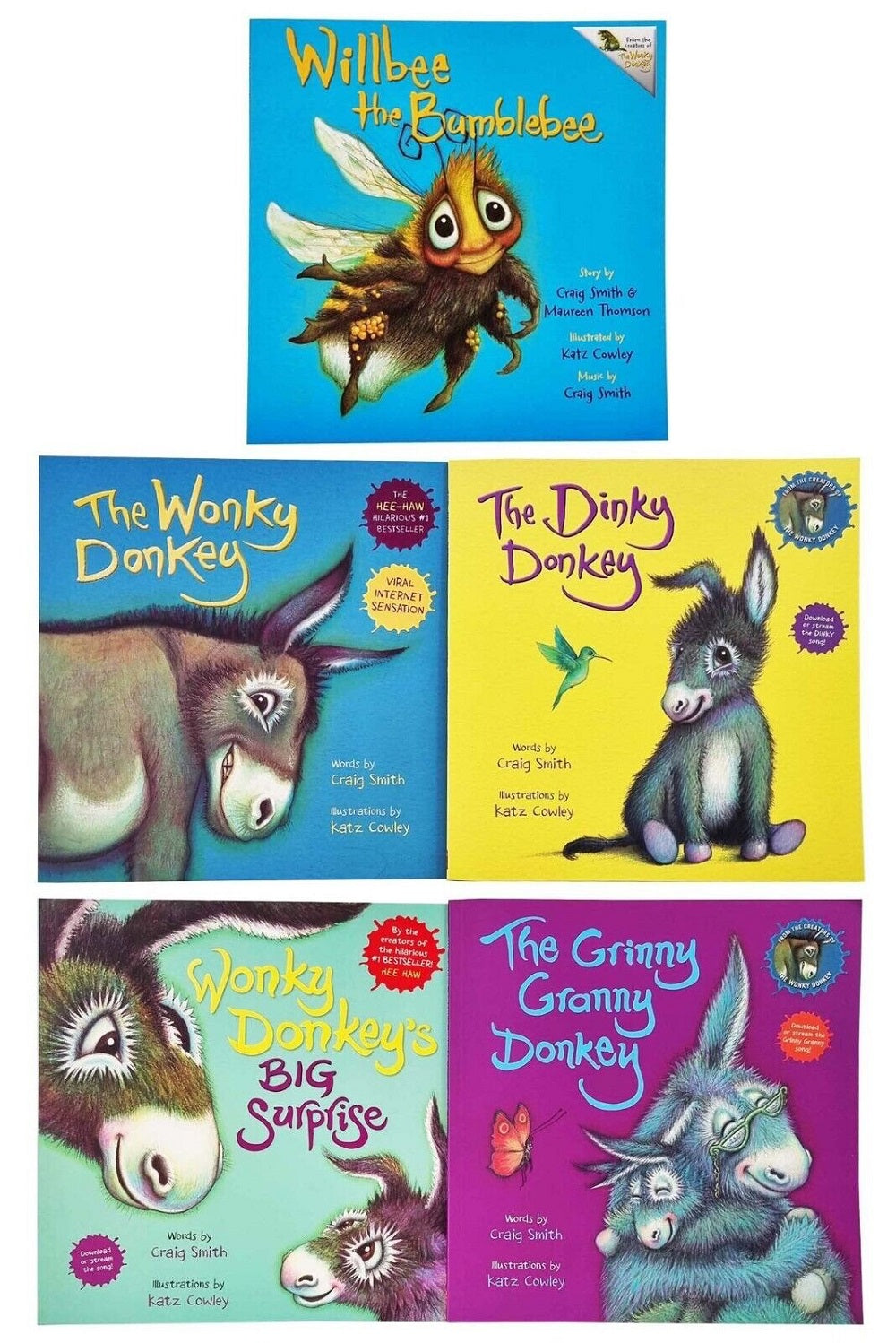 The Wonky Donkey by Craig Smith 5 Books Collection Set – Funny Donkey Stories, Children's Humor, Illustrated Books & Animal Tales for Kids & Parents