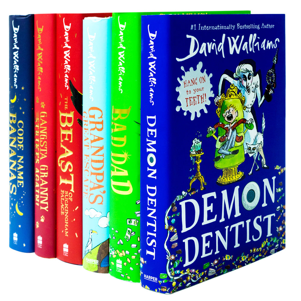 David Walliams 6 Books Set Collection (Bad Dad, Demon Dentist, Grandpa's Great Escape, The Beast, Gangsta Granny, Code Name Bananas)