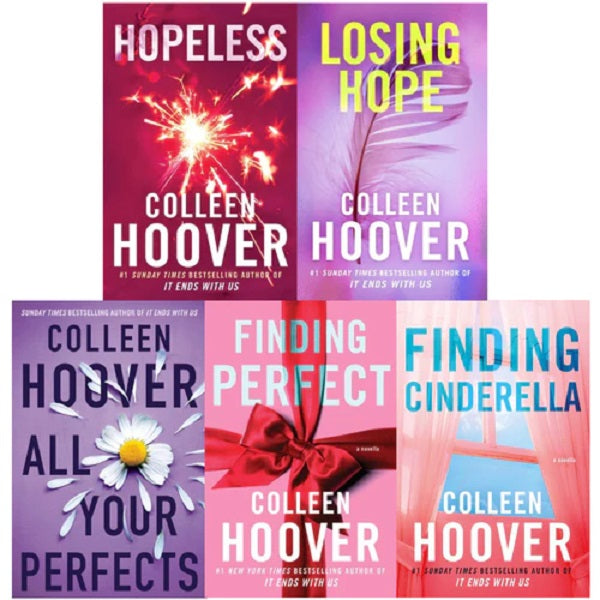 Hopeless Series By Colleen Hoover 5 Books Collection Set (Losing Hope, Finding Cinderella, Hopeless, Finding Perfect & All Your Perfect)