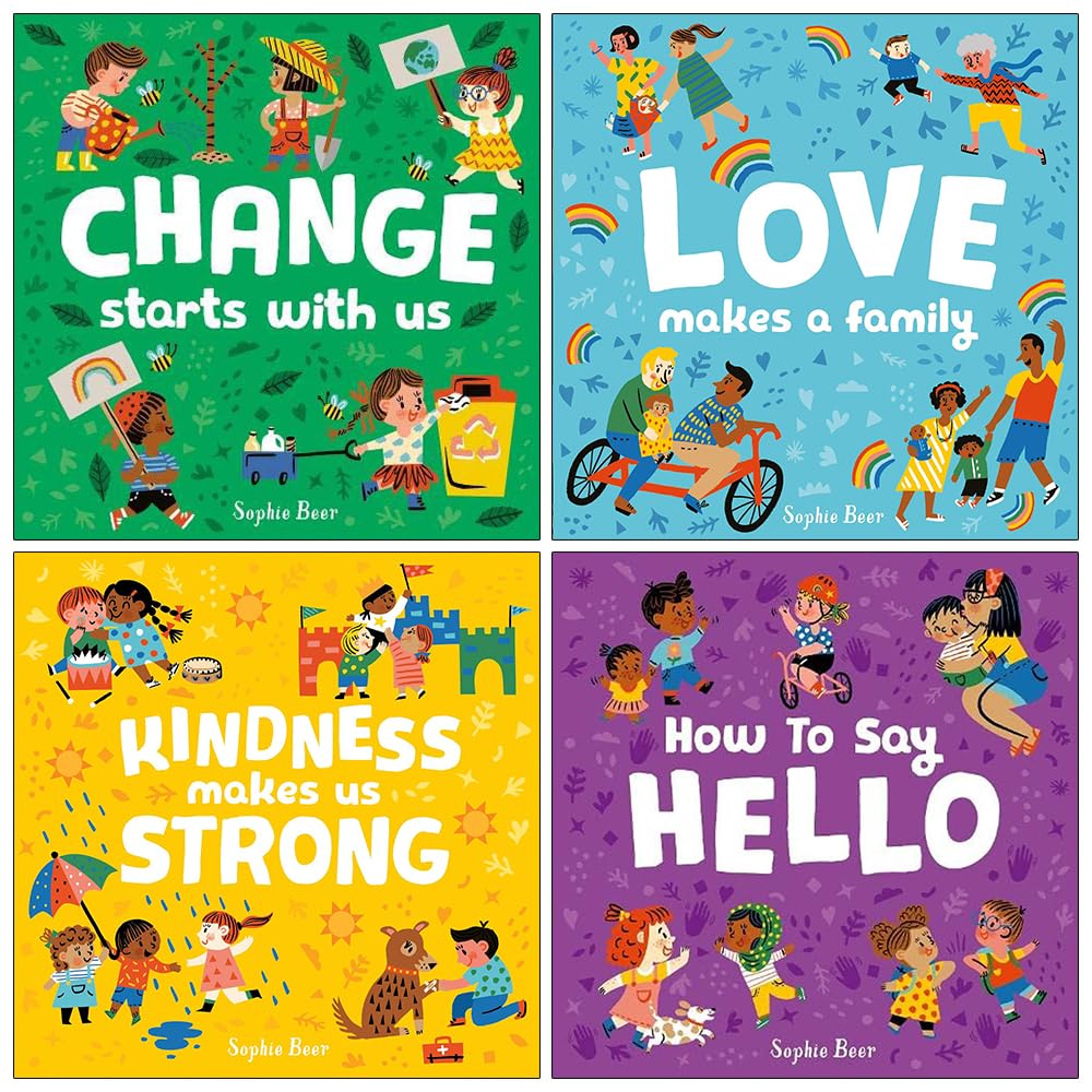 My First Behaviour and Manners Library 4 Books Collection Set by Sophie Beer (Change Starts With Us, Love Makes a Family, Kindness Makes Us Strong, How to Say Hello)