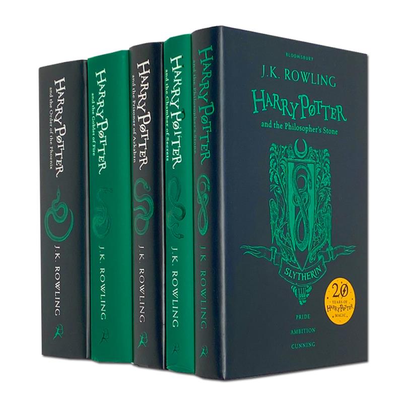 Photo of Harry Potter 5 Books Collection Slytherin Edition by J.K. Rowling on a White Background