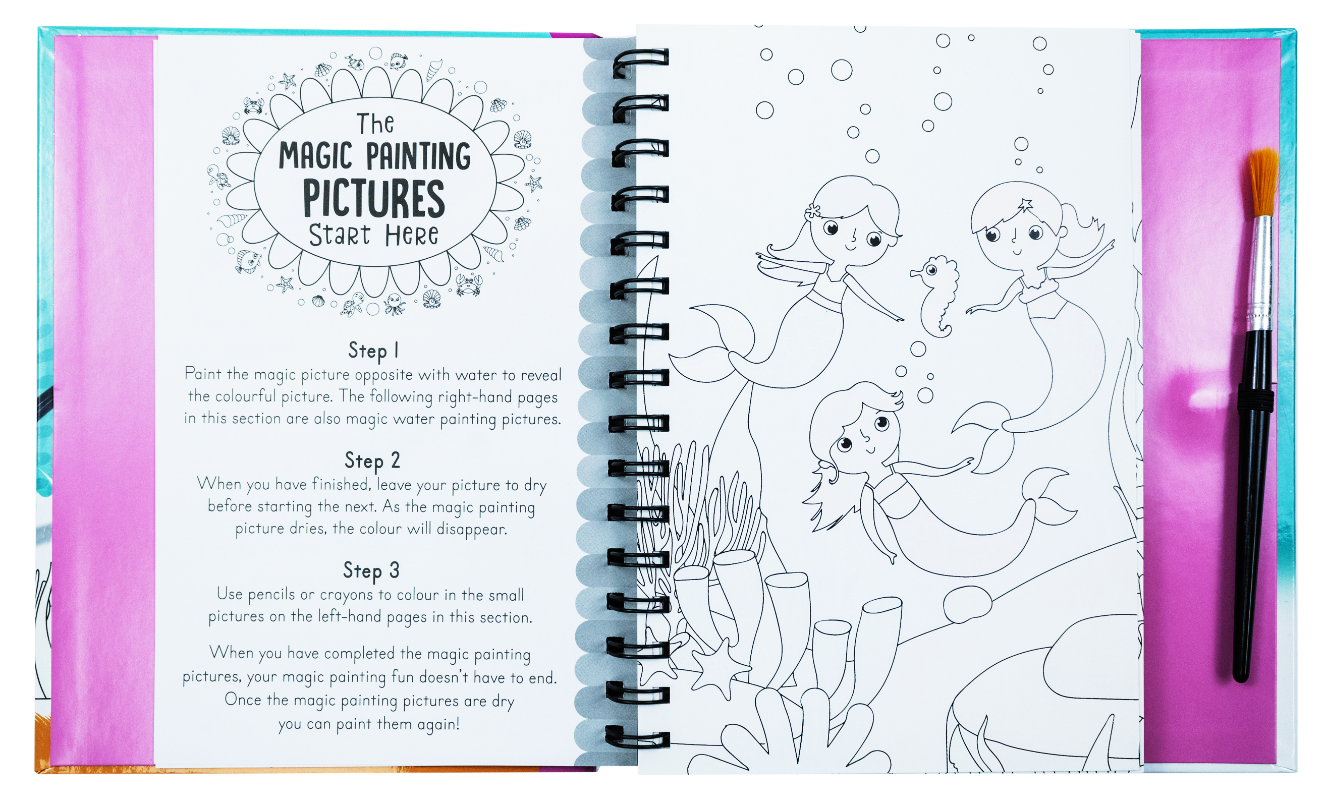 Magic Water Colouring Activity Collection 3 Book Set By Jenny Copper(Horses & Unicorns, Mermaids, Under the Sea)