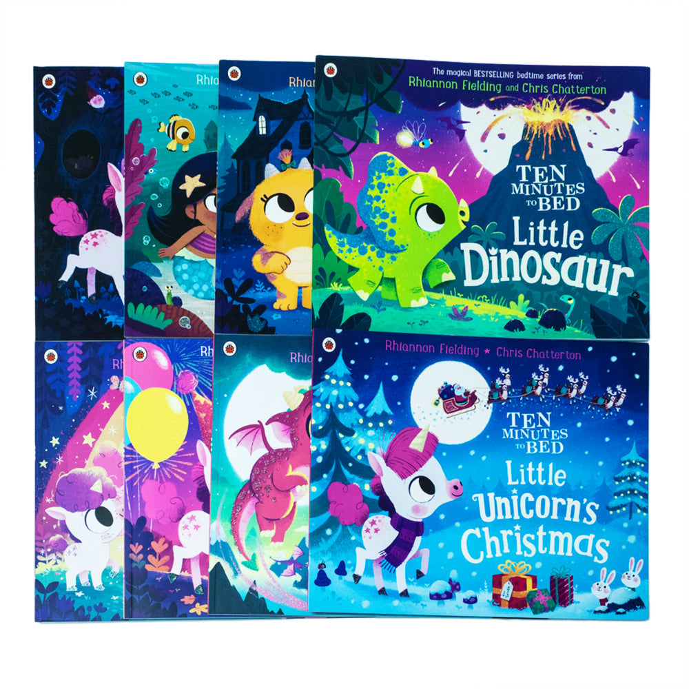 Ten Minutes to Bed Series 8  Books Collection Set By Rhiannon Fielding (Little Unicorn's Birthday,Little Mermaid,Dinosaur, Unicorn's Christmas, Monster, Little Unicorn, Baby Unicorn, Little Dragon)