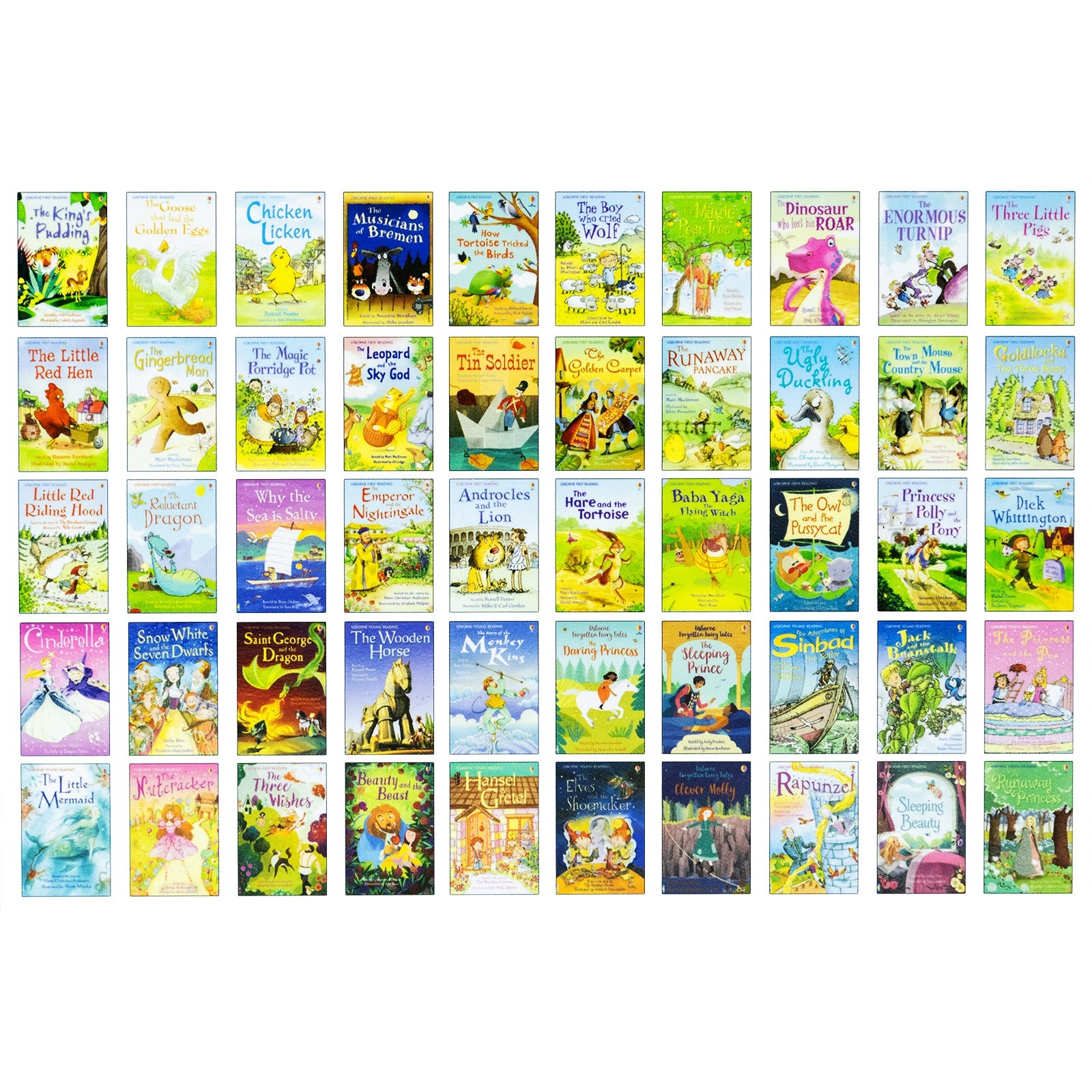 Usborne My Second Reading Library 50 Books Box Set Collection (Red)