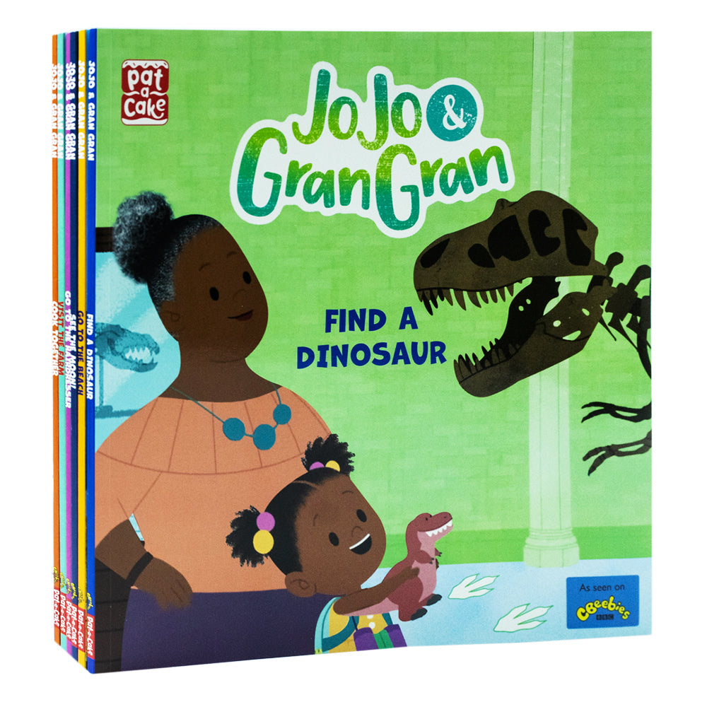 Jojo & Gran Gran Collection 6 Books Set By Pat-a-Cake ( Find a Dinosaur, Go to the Beach, See the Moon, Go to the Hairdresser, Visit the Farm, Cook Together)