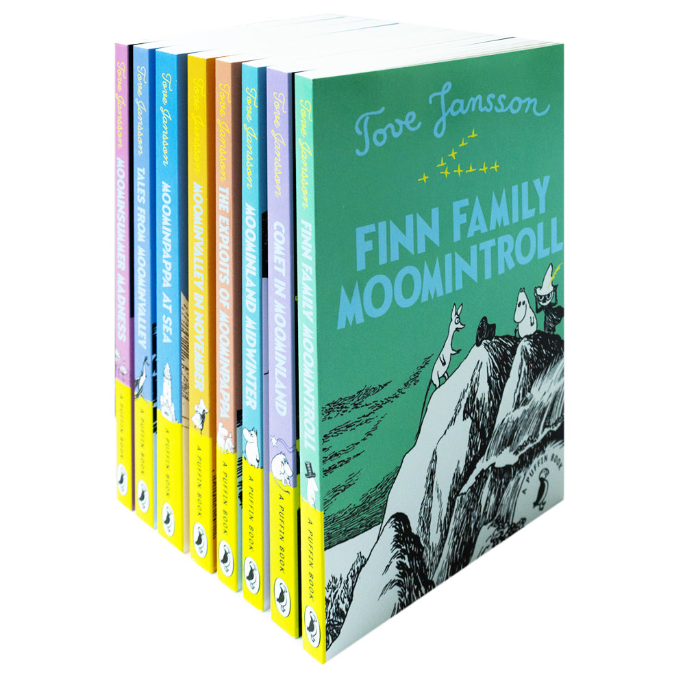 Tove Jansson Moomin Collection 8 Books Set (The Exploits of Moominpappa,Tales from Moominvalley,Moominvalley in November,Moominsummer Madness,Moominland Midwinter,Finn Family Moomintroll & More)