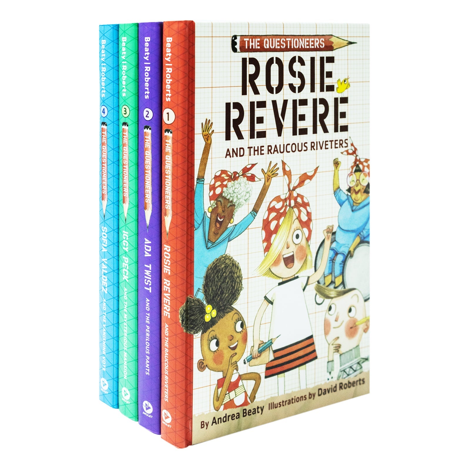 Questioneers Chapter 4 Books Set by Andrea Beaty (Sofia Valdez, Iggy Peck, Ada Twist, Rosie Revere)